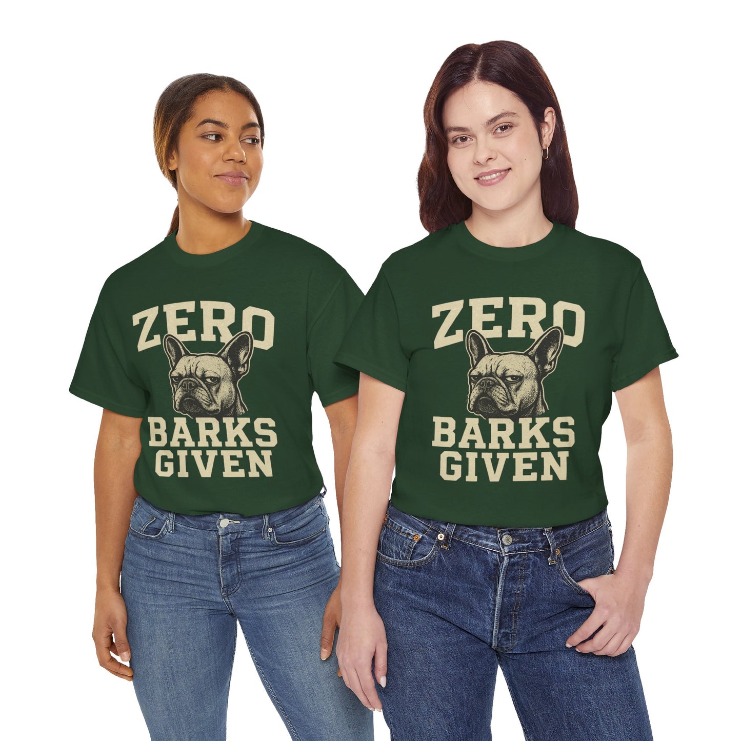 Zero Barks Given Frenchie T-Shirt – Funny French Bulldog Tee, Grumpy Dog Humor Shirt, Frenchie Lover Gift, Dog Mom Graphic Tee, Vintage Style Dog Shirt
