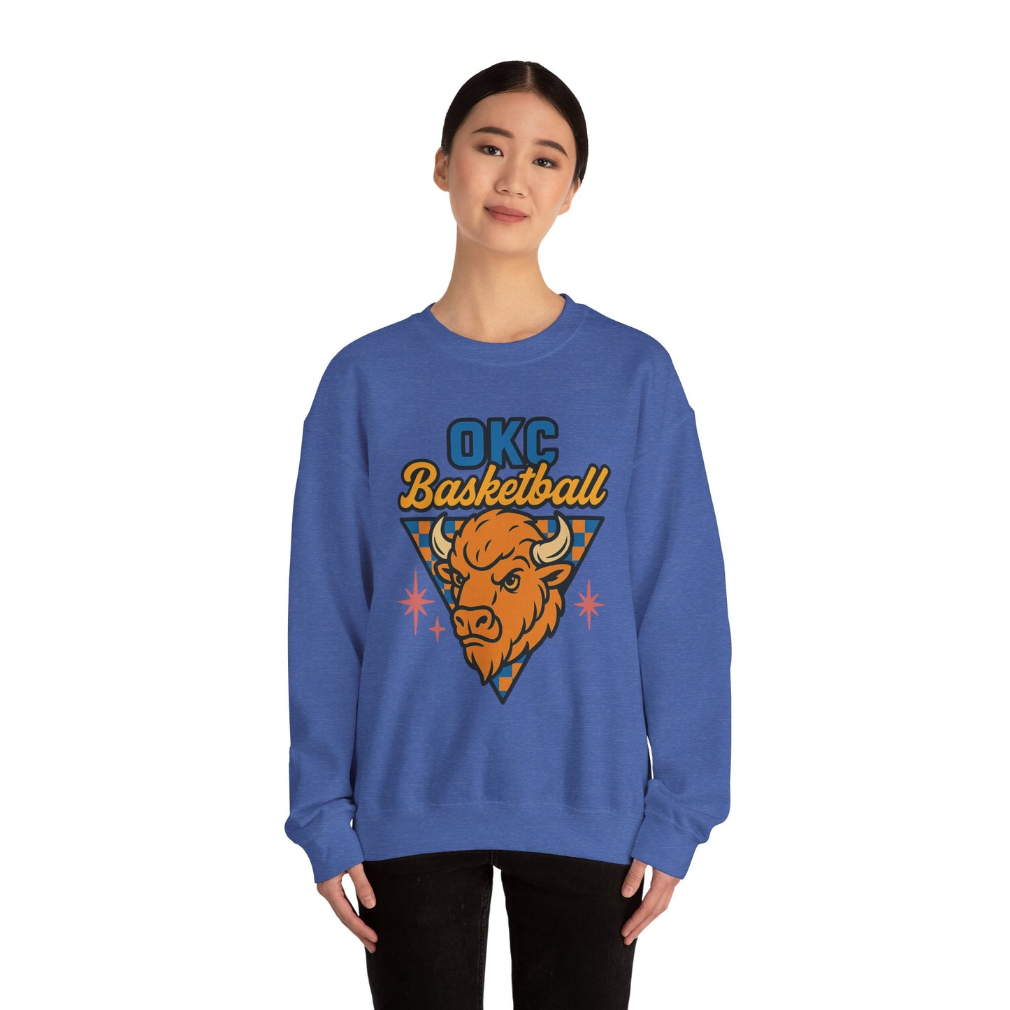 OKC Basketball Sweatshirt | Oklahoma City Retro Sports Crewneck | Bison Graphic Sweatshirt | Cozy Game Day Hoodie Alternative | OKC Fan Gift