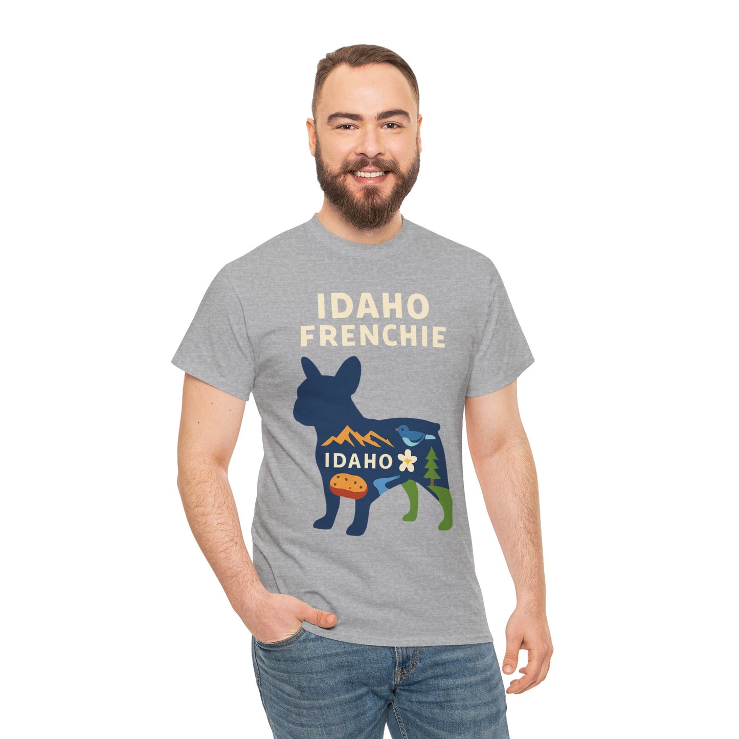 Idaho Frenchie T-Shirt | Idaho Dog Lover Tee | French Bulldog State Shirt | Idaho Gift for Frenchie Owners | Cute Frenchie Graphic Tee