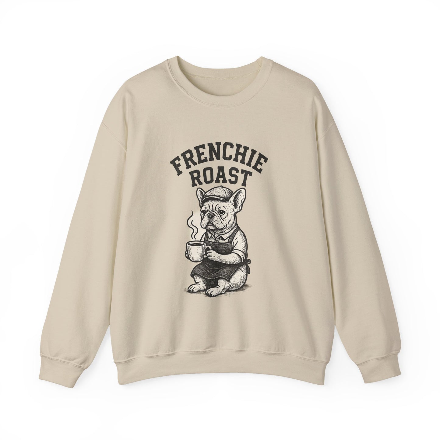 Frenchie Roast Sweatshirt • French Bulldog Coffee Lover Sweater • Cute Barista Dog Pullover • Frenchie Mom Gift • Cozy Dog Lover Crewneck