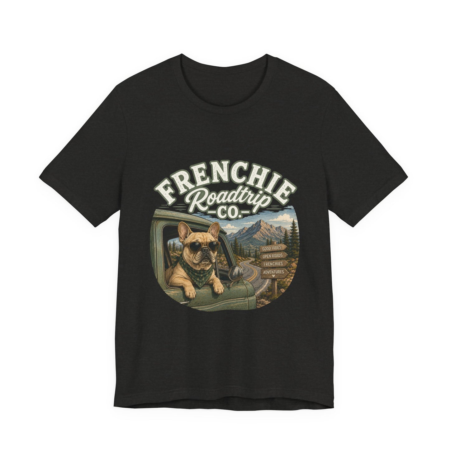 Frenchie Roadtrip Co Shirt, French Bulldog Road Trip Tee, Adventure Frenchie Shirt, Camping Dog Shirt, Travel Lover Gift, Vintage French Bulldog Tee, Outdoor Dog Apparel