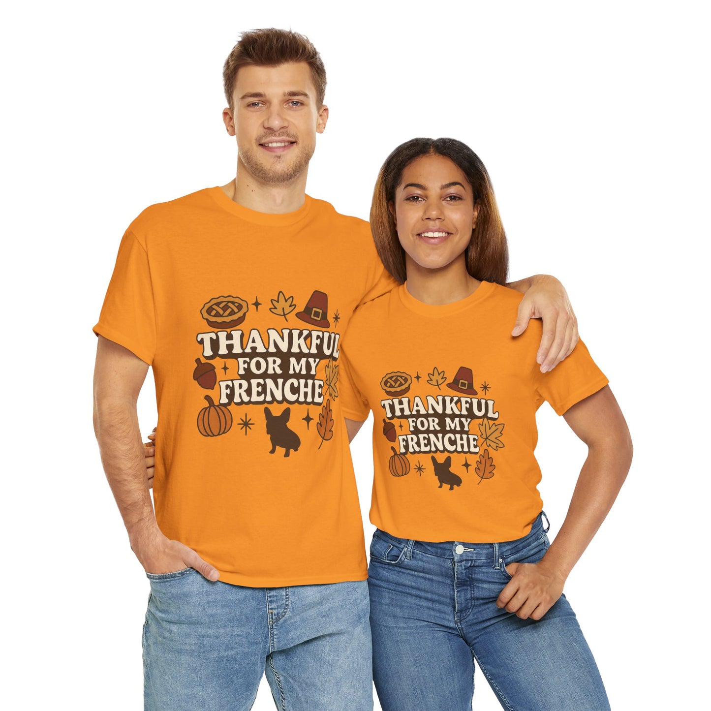 Thankful for My Frenchie Shirt – Thanksgiving French Bulldog Tee, Fall Dog Lover Gift, Autumn Pet Parent T-Shirt, Cute Pumpkin Pie Graphic