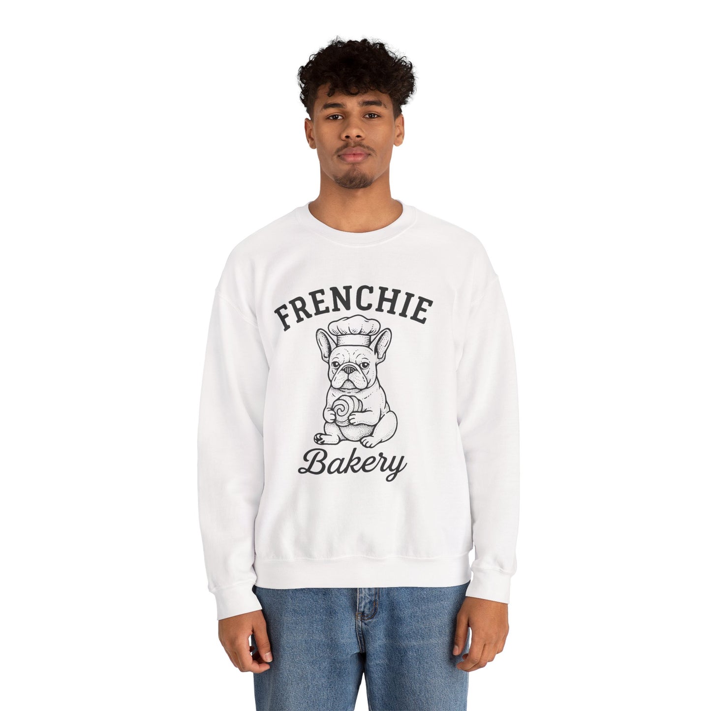 Frenchie Bakery Sweatshirt – Cozy French Bulldog Chef Crewneck, Funny Dog Lover Gift, Vintage Bakery-Inspired Frenchie Sweater