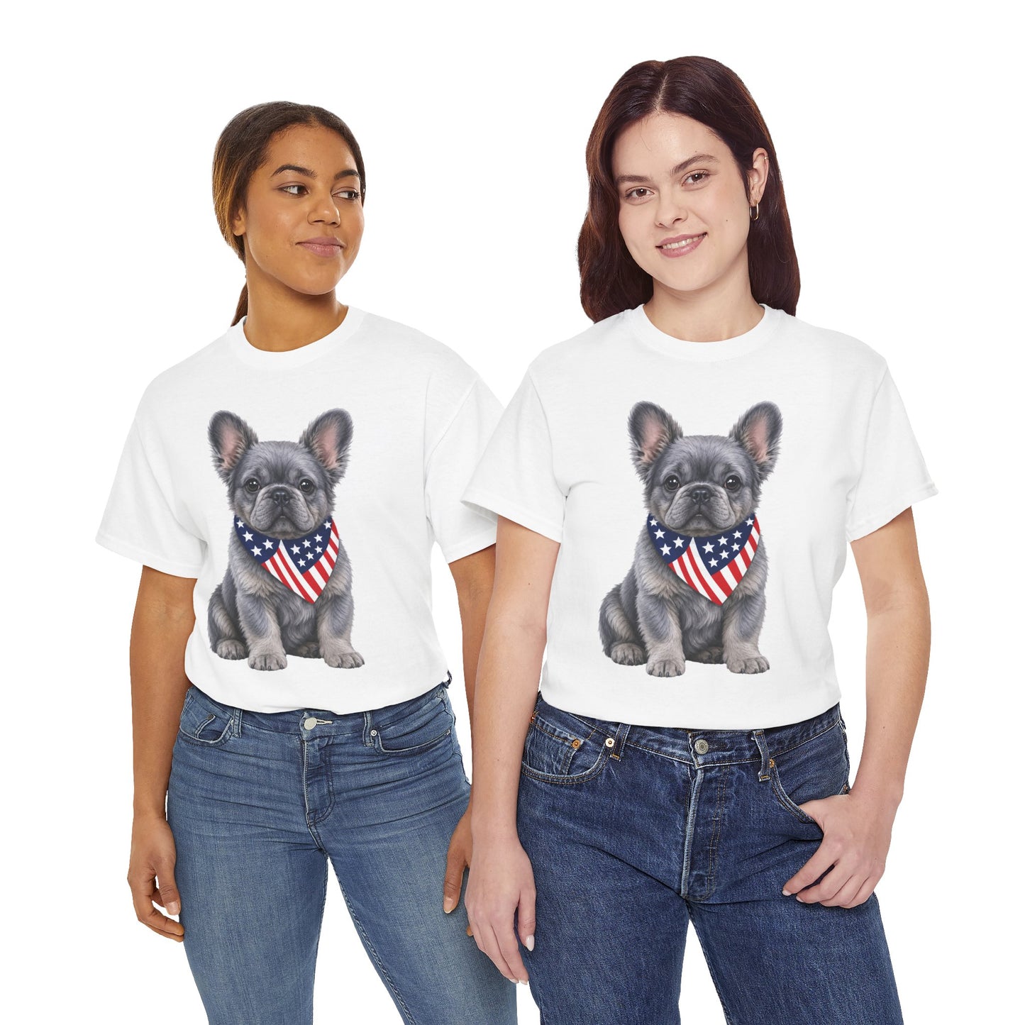 Patriotic Fluffy French Bulldog Shirt, Fluffy Frenchie American Flag Tee, Fourth of July Dog Lover Shirt, USA Fluffy Frenchie Gift