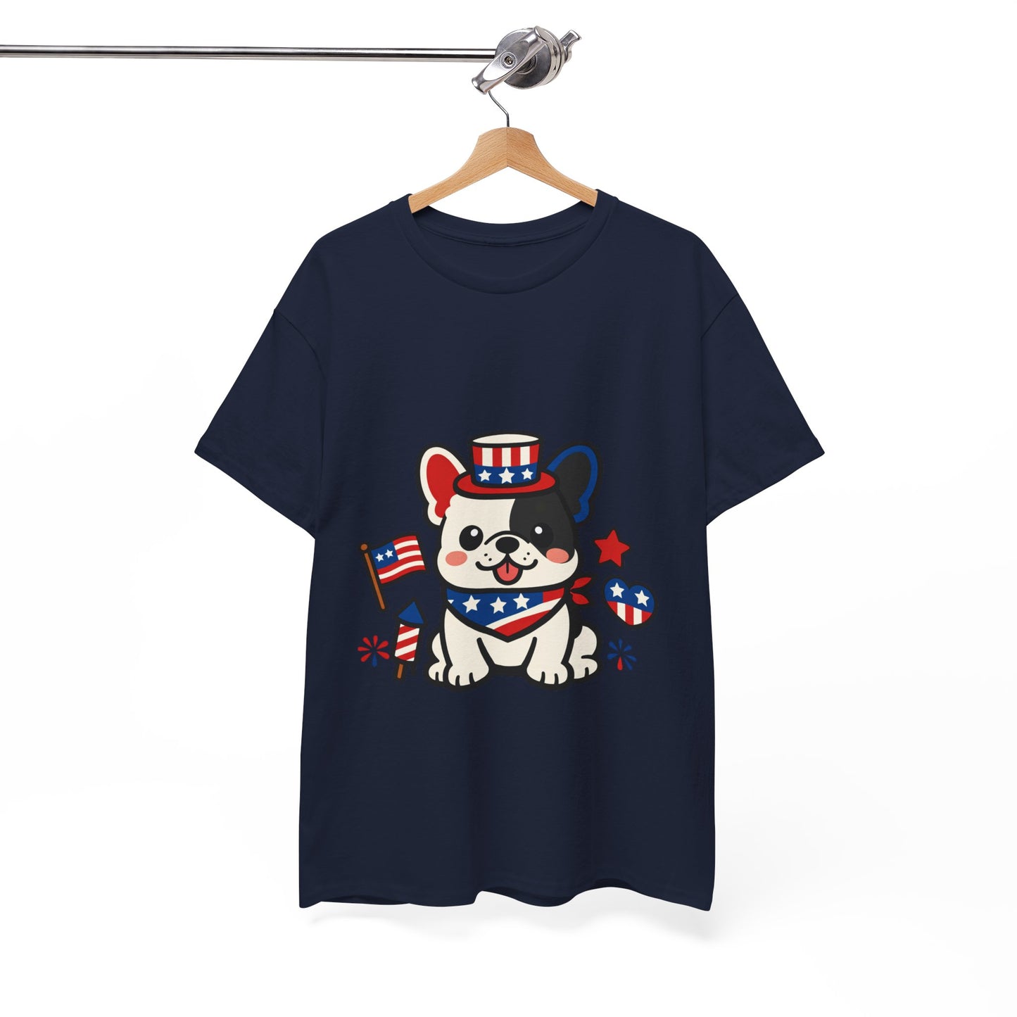 Cute Patriotic French Bulldog Shirt, Kawaii frenchie Fourth of July Tee, American Flag Puppy Shirt, USA Dog Lover Gift, Patriotic Frenchie