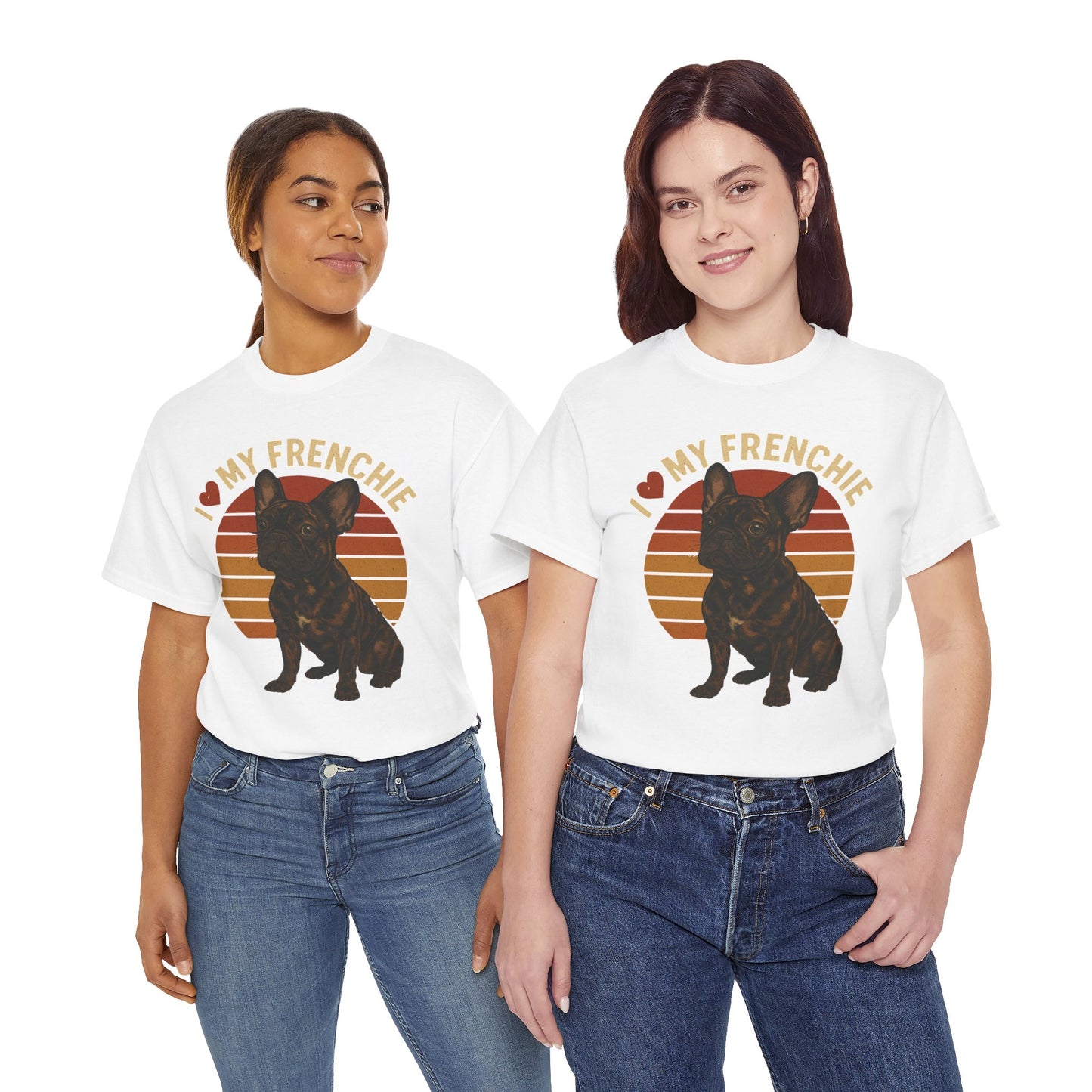 I Love My Frenchie T-Shirt | Merle French Bulldog Retro Tee | Vintage Dog Lover Shirt | Frenchie Mom & Dad Gift