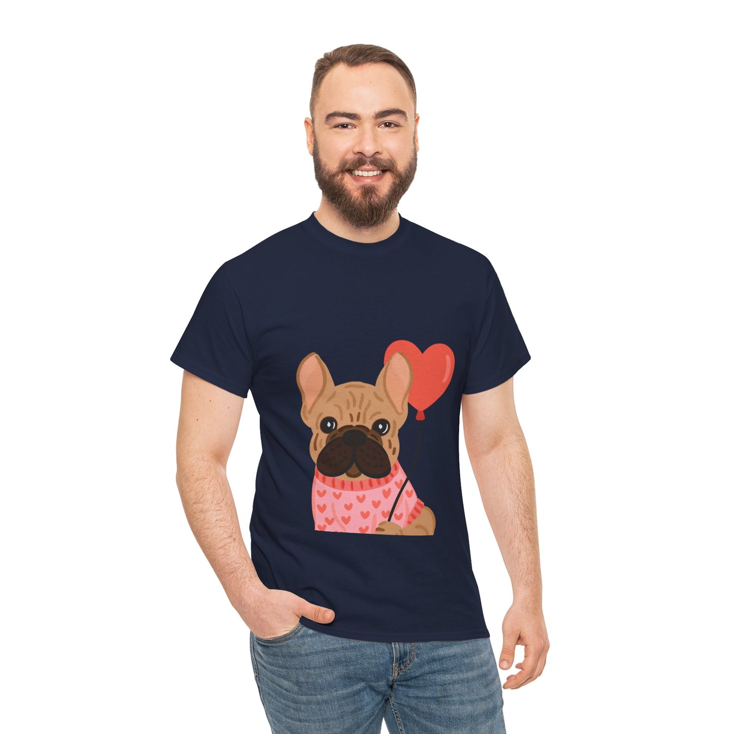 Valentine French Bulldog Shirt, Cute Frenchie Heart Balloon Tee, French Bulldog Valentine Gift, Dog Mom Valentine’s Shirt, Frenchie Love Tee