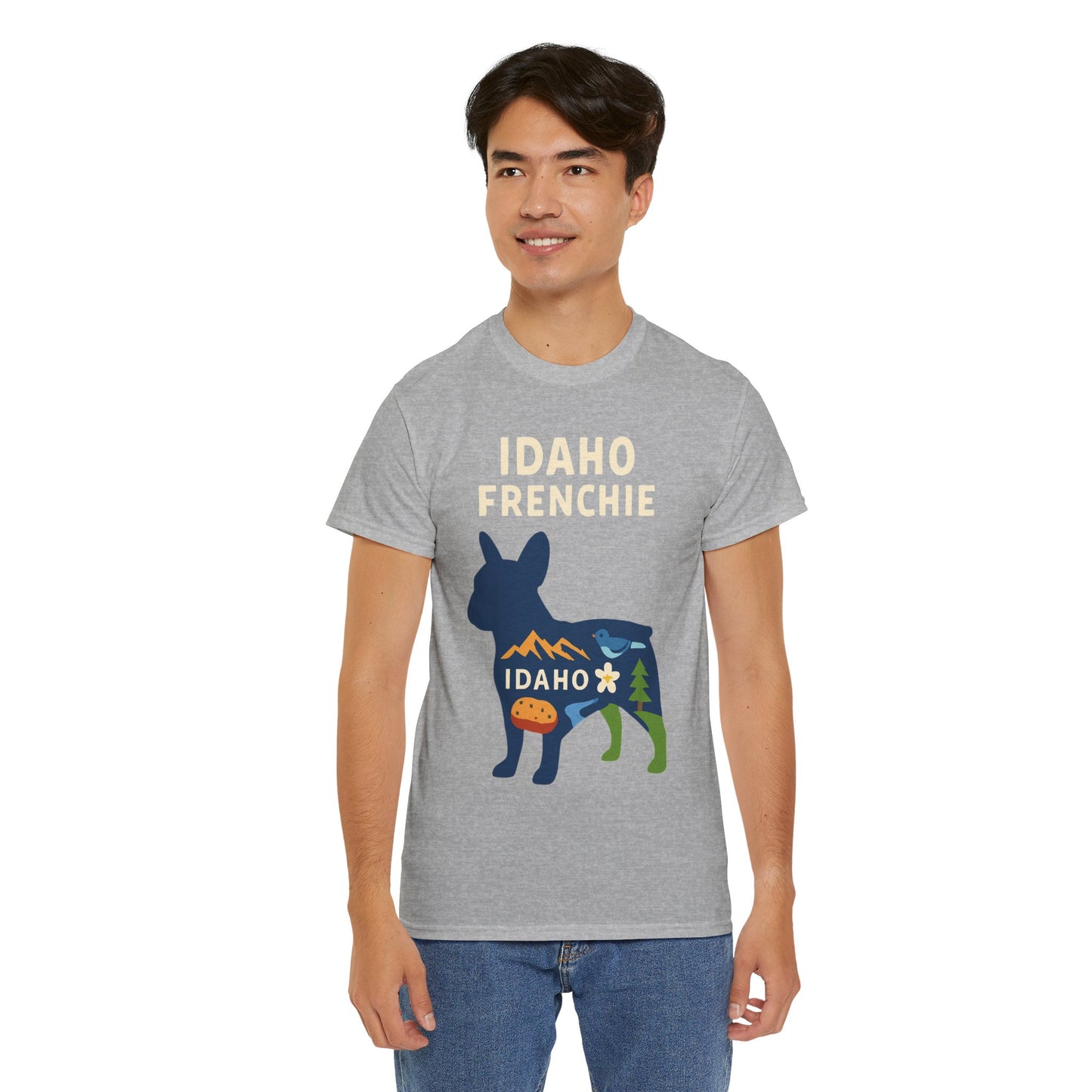 Idaho Frenchie T-Shirt | Idaho Dog Lover Tee | French Bulldog State Shirt | Idaho Gift for Frenchie Owners | Cute Frenchie Graphic Tee