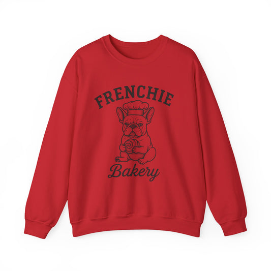 Frenchie Bakery Sweatshirt – Cozy French Bulldog Chef Crewneck, Funny Dog Lover Gift, Vintage Bakery-Inspired Frenchie Sweater