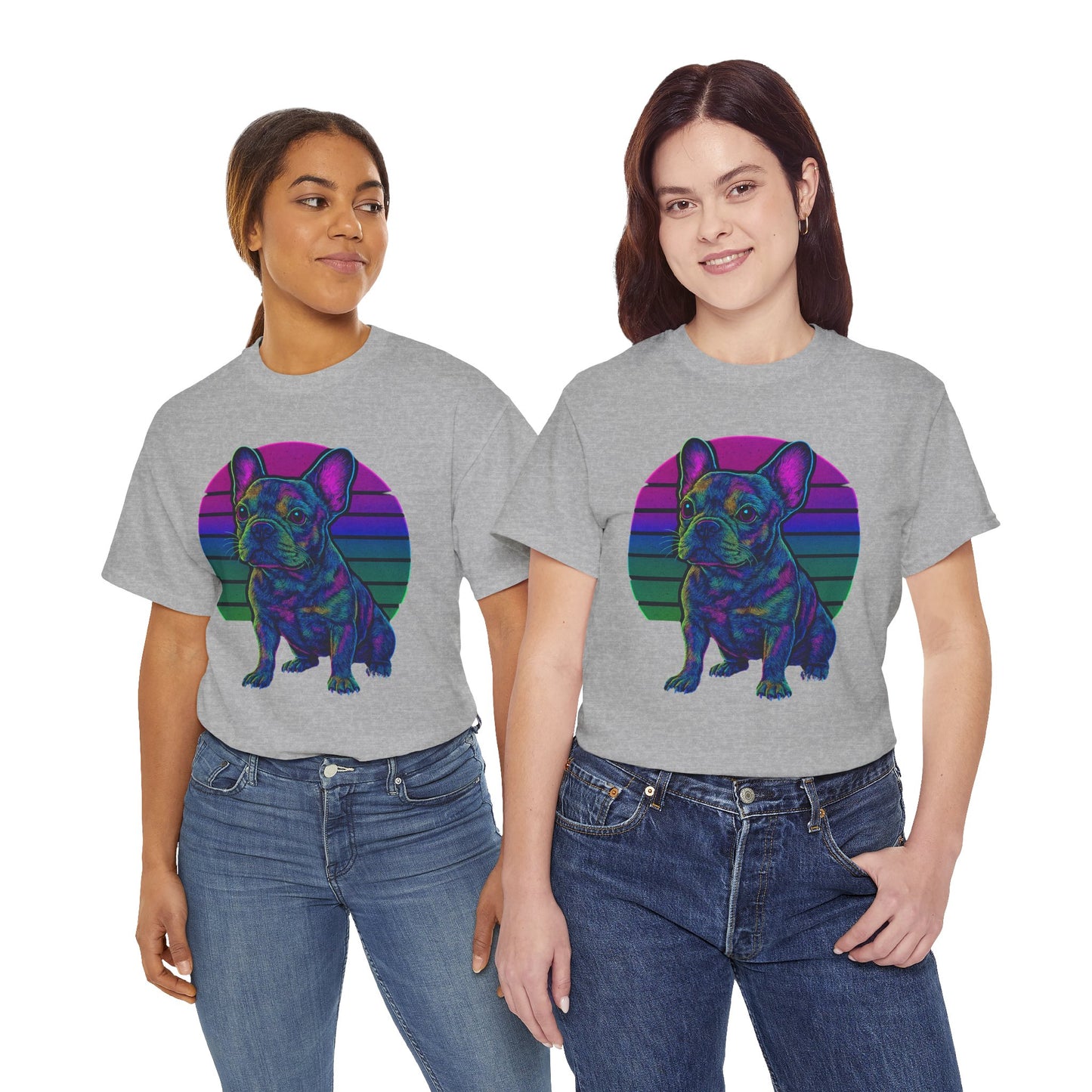 Neon French Bulldog T-Shirt | Retro 80s Frenchie Tee | Colorful Dog Lover Shirt | Electric Frenchie Gift for Men & Women