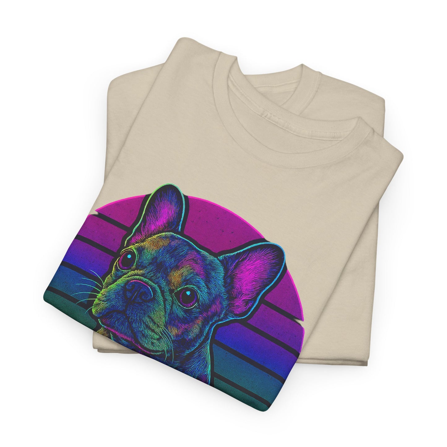 Neon French Bulldog T-Shirt | Retro 80s Frenchie Tee | Colorful Dog Lover Shirt | Electric Frenchie Gift for Men & Women