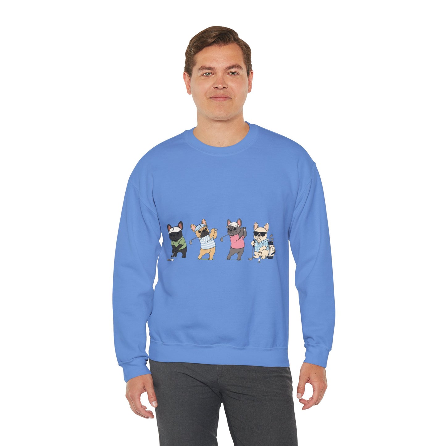 Frenchie Golf Sweatshirt, French Bulldog Golf Crewneck, Funny Golf Dog Sweatshirt, Golf Lover Gift, Country Club Frenchie Pullover