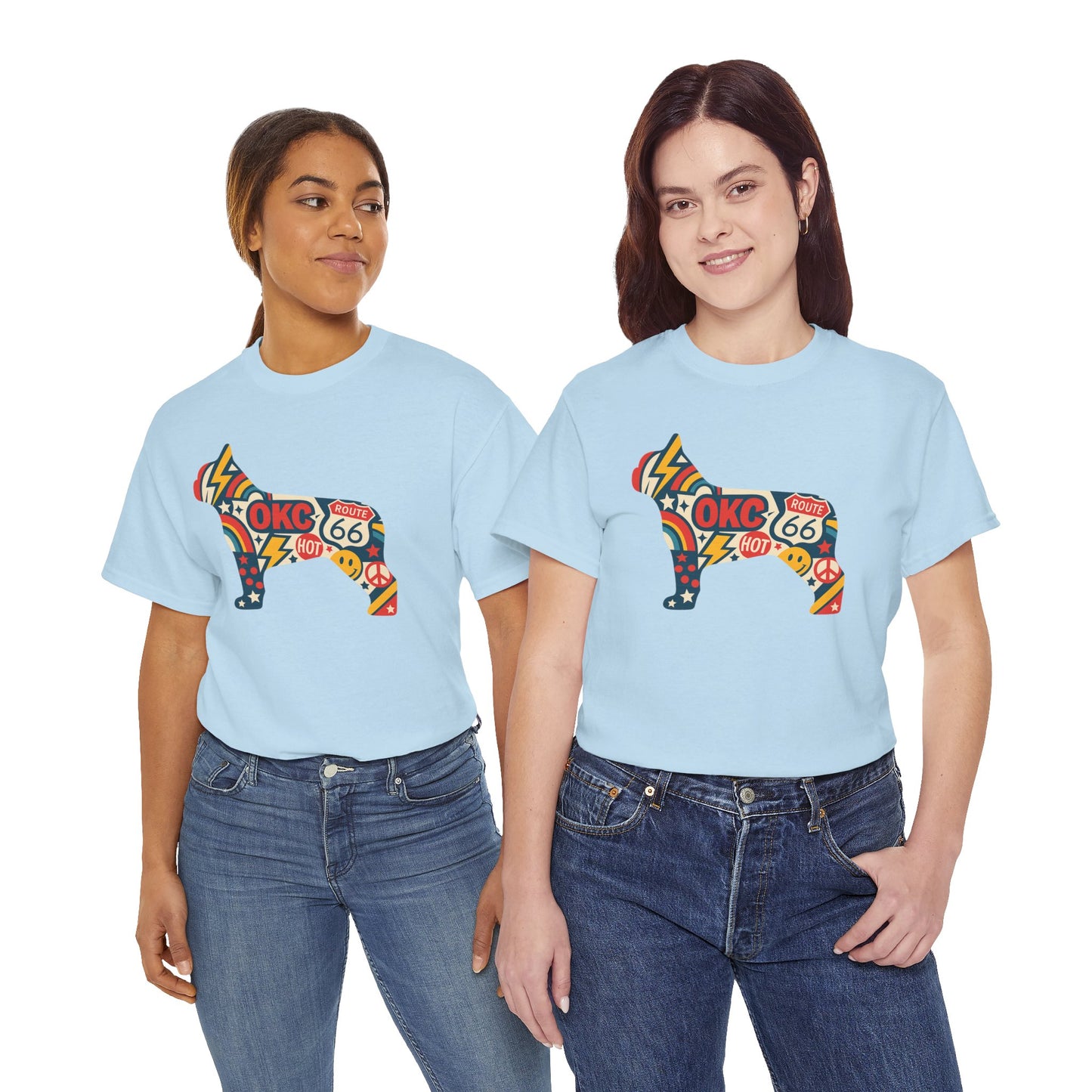 Oklahoma Route 66 French Bulldog T-Shirt | Retro OKC Frenchie Tee | Vintage Route 66 Dog Lover Shirt | Oklahoma Pride Gift for Frenchie Fans