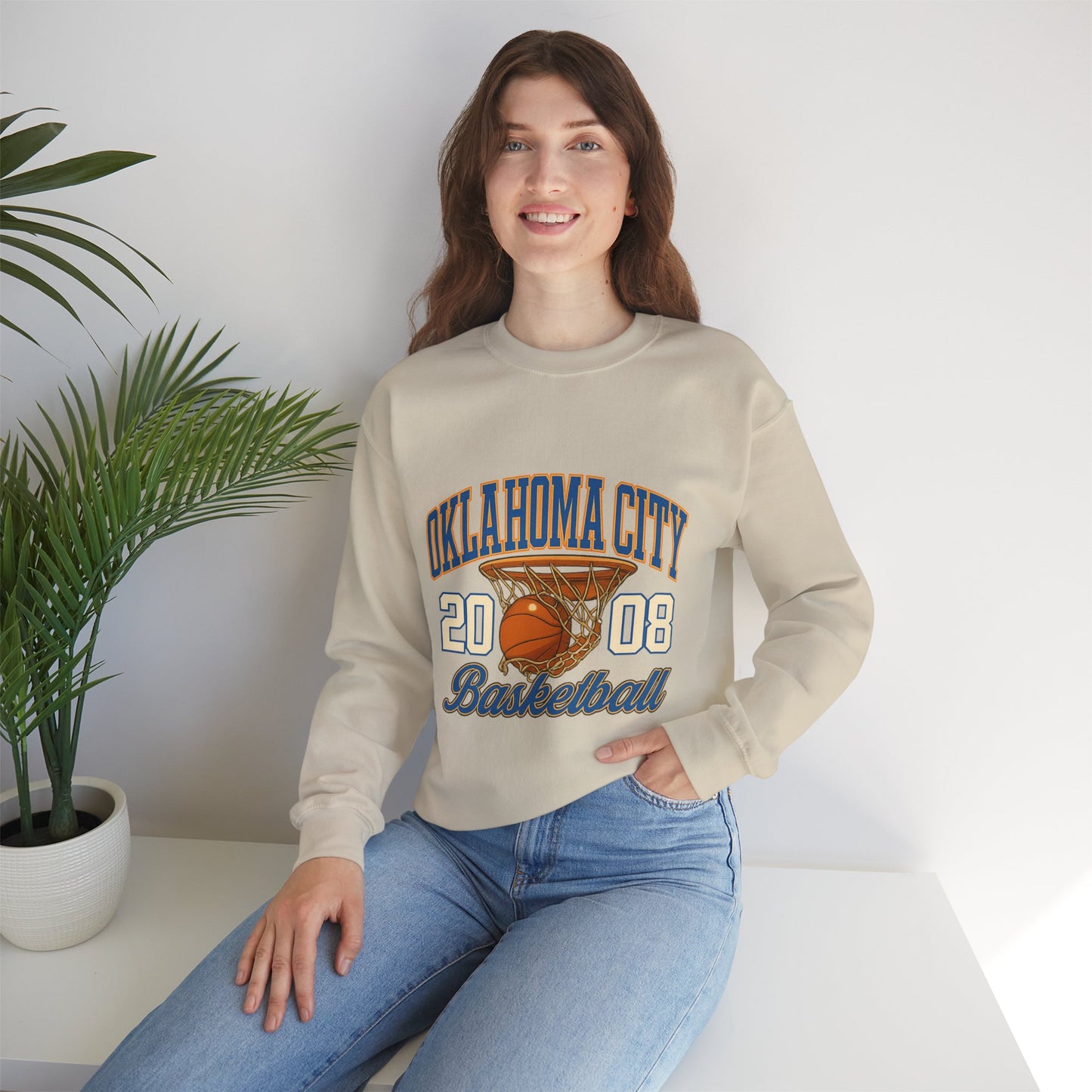 Oklahoma City Basketball Sweatshirt, Unisex Crewneck, Sports Fan Gift, Casual Wear, Basketball Apparel, Team Pride