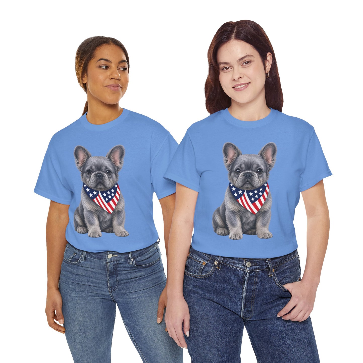 Patriotic Fluffy French Bulldog Shirt, Fluffy Frenchie American Flag Tee, Fourth of July Dog Lover Shirt, USA Fluffy Frenchie Gift