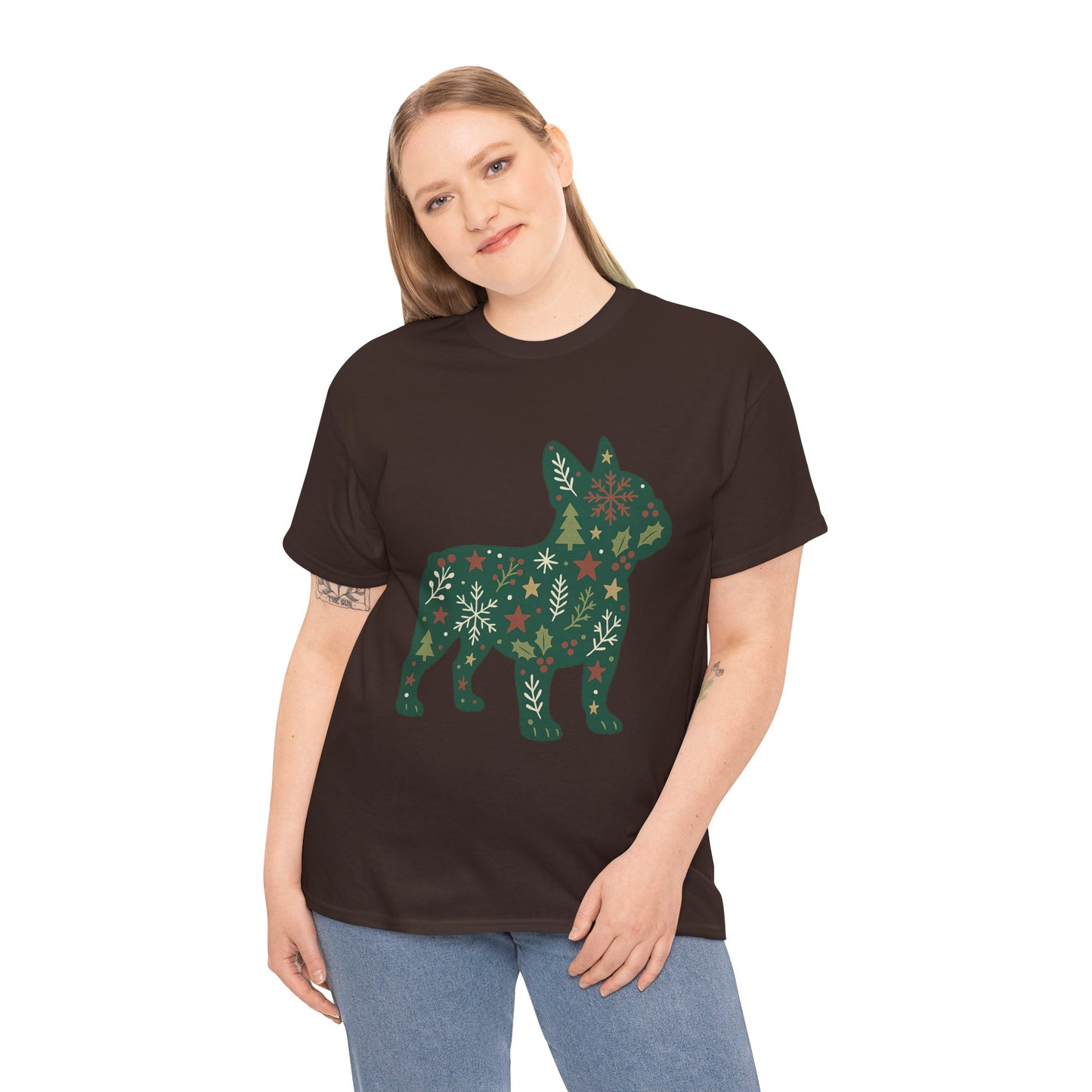 Christmas Frenchie Sweatshirt | Holiday French Bulldog Silhouette | Festive Dog Lover Gift | Cute Winter Frenchie Apparel