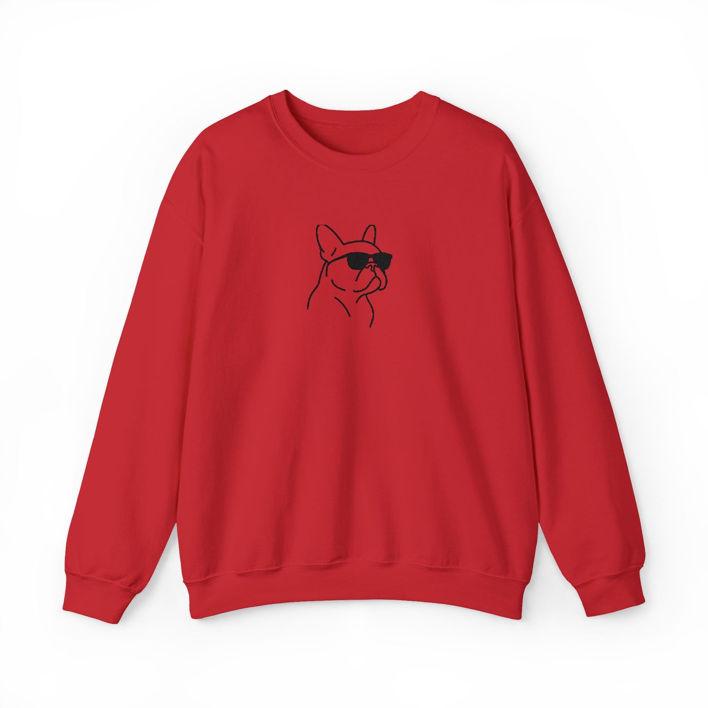 Frenchie in Shades Sweatshirt | Hot Pink French Bulldog Crewneck | Minimal Line Art Dog Lover Gift | Cute Cozy Frenchie Pullover