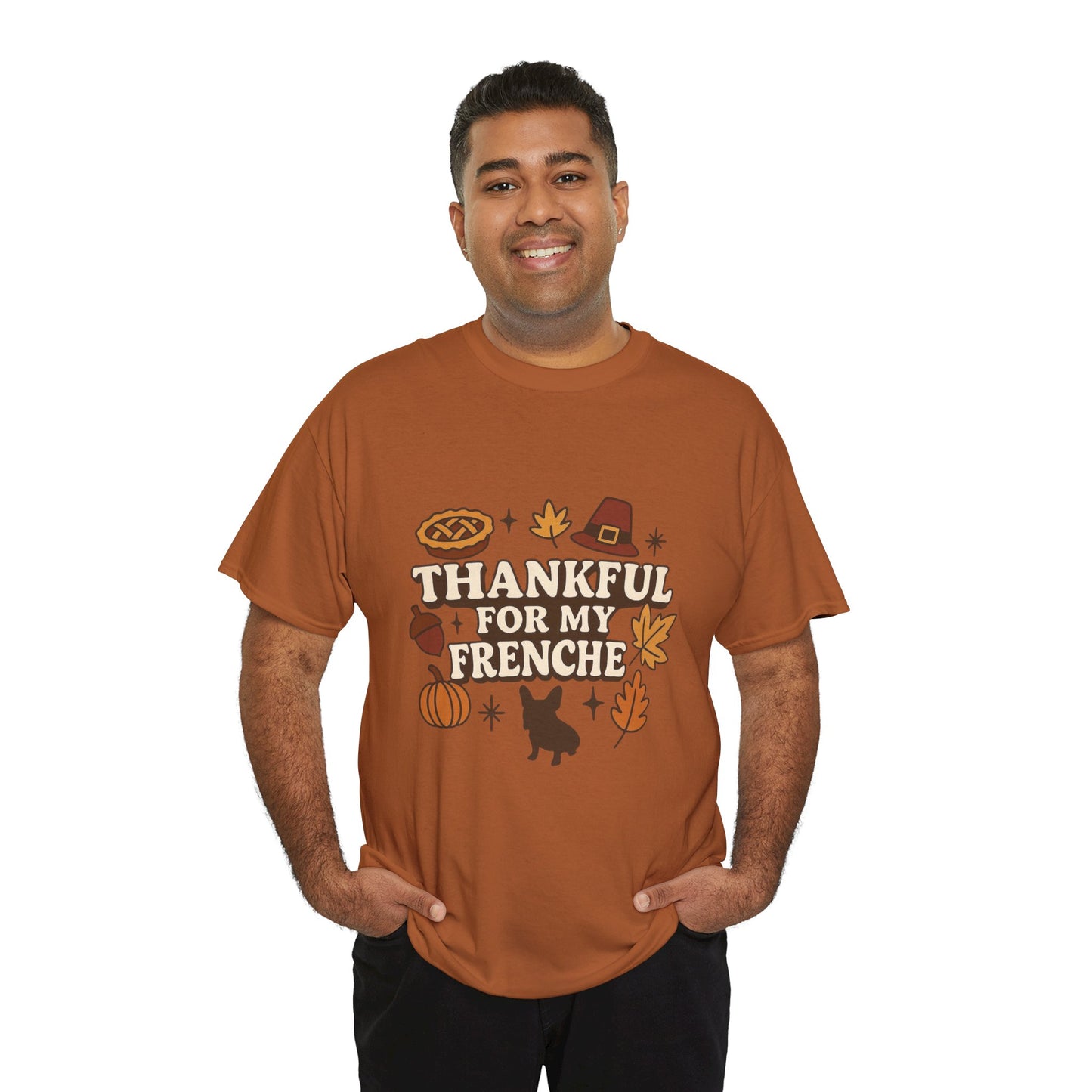 Thankful for My Frenchie Shirt – Thanksgiving French Bulldog Tee, Fall Dog Lover Gift, Autumn Pet Parent T-Shirt, Cute Pumpkin Pie Graphic
