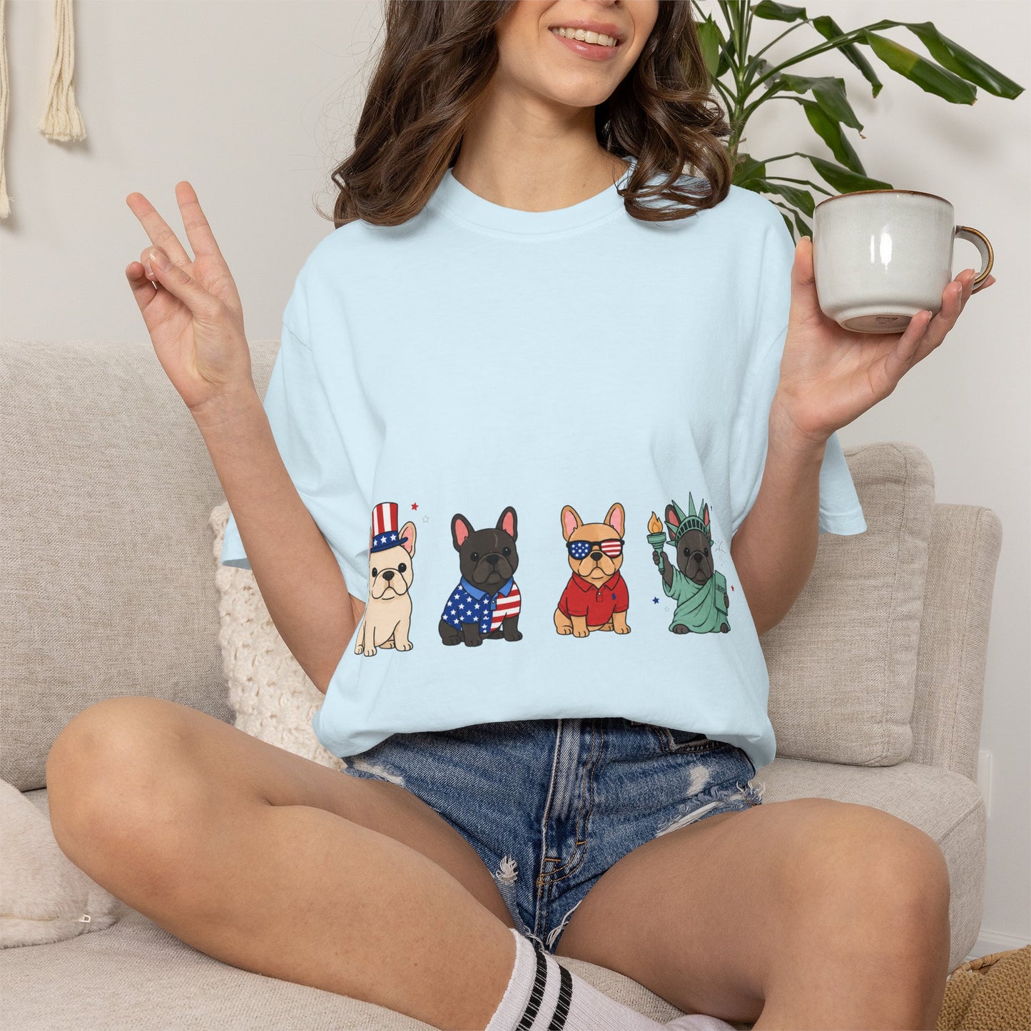 Patriotic French Bulldog Shirt, 4th of July Frenchie Tee, American Frenchie Shirt, USA Dog Lover Shirt, Independence Day French Bulldog Tee, Patriotic Dog Shirt, July Fourth Gift
