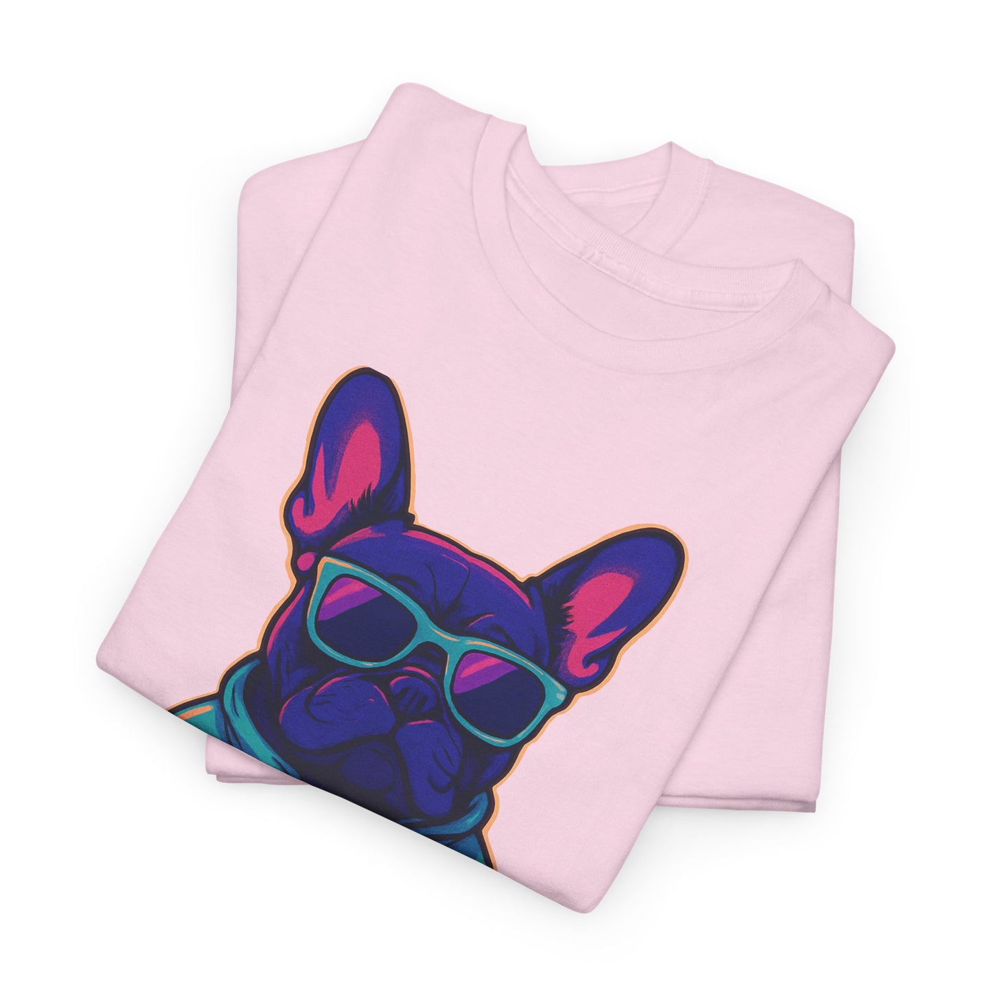 Vaporwave Frenchie T-Shirt | Retro Neon Dog Graphic | 80s Style French Bulldog Tee | Colorful Streetwear Gift for Dog Lovers | Cool Pet Apparel