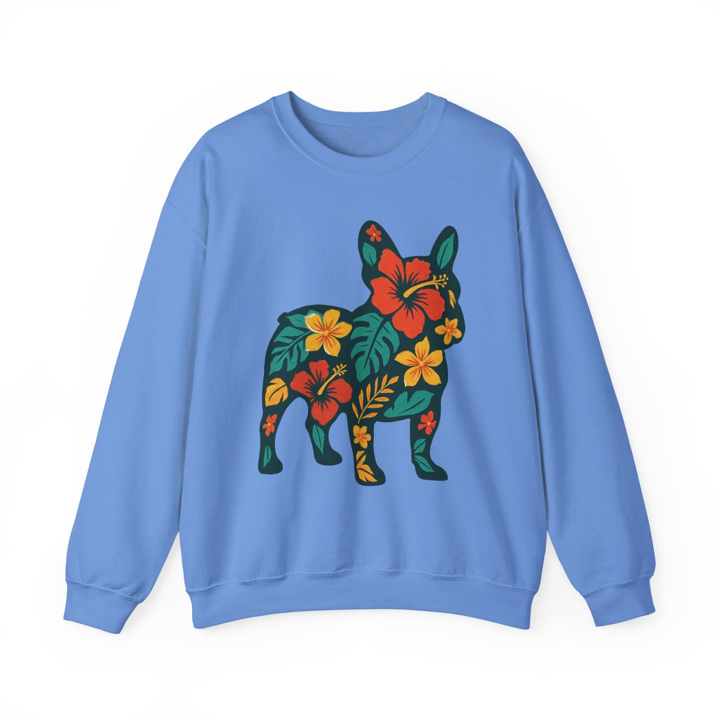 Hawaiian French Bulldog Sweatshirt | Tropical Floral Frenchie Sweater | Summer Dog Lover Gift | Cute Floral Frenchie Pullover