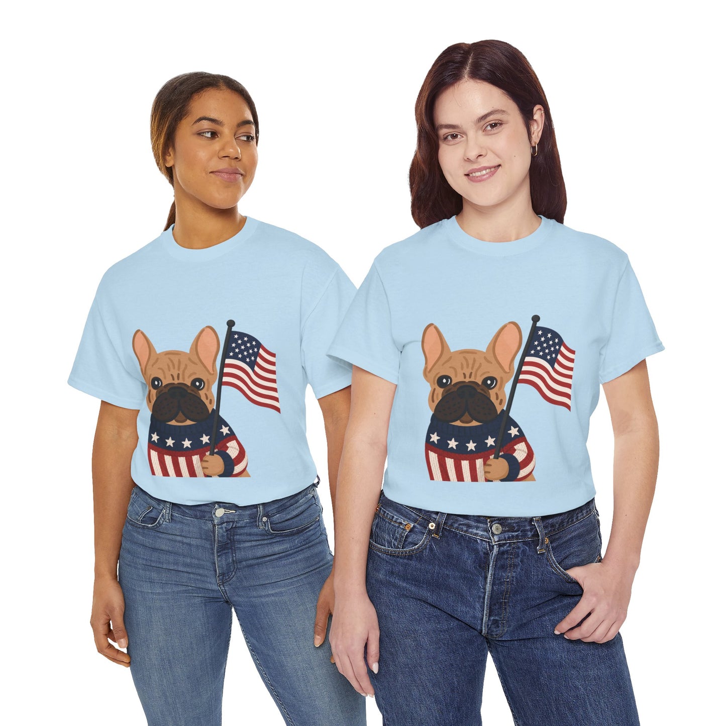 Patriotic French Bulldog Shirt, American Flag Frenchie Tee, Fourth of July Dog Lover Shirt, USA French Bulldog Gift, Patriotic Puppy Sweater Tee