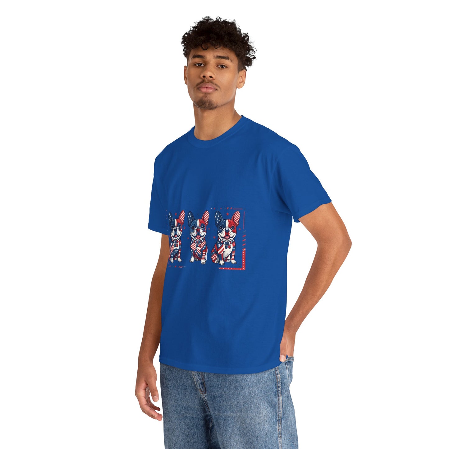 Patriotic French Bulldog Shirt, American Flag Frenchie Trio Tee, Fourth of July Dog Lover Shirt, USA French Bulldog Gift, Frenchie Mom Shirt