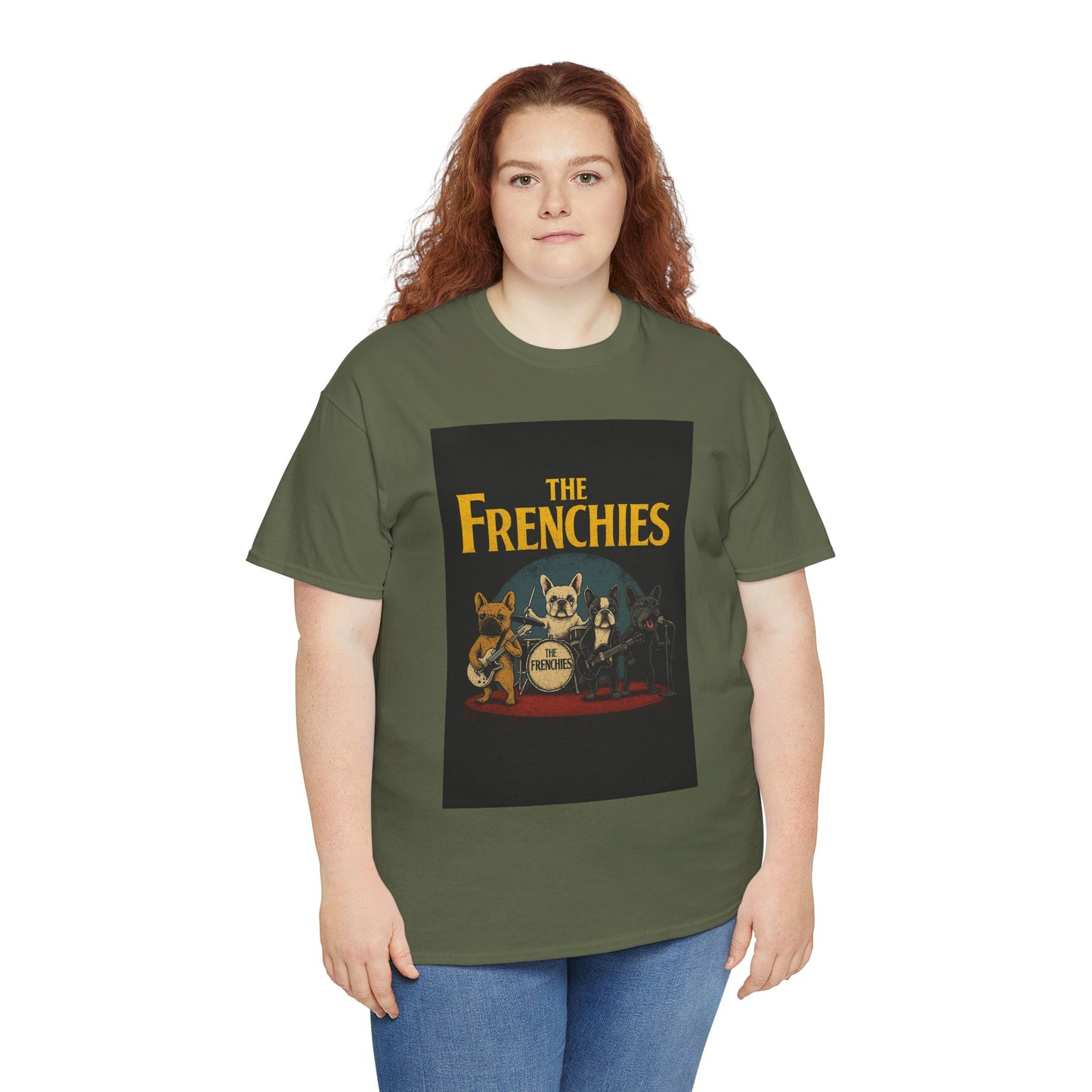 The Frenchies Band T-Shirt | Retro French Bulldog Graphic Tee | Funny Dog Lover Gift | Vintage Concert Style Frenchie Shirt