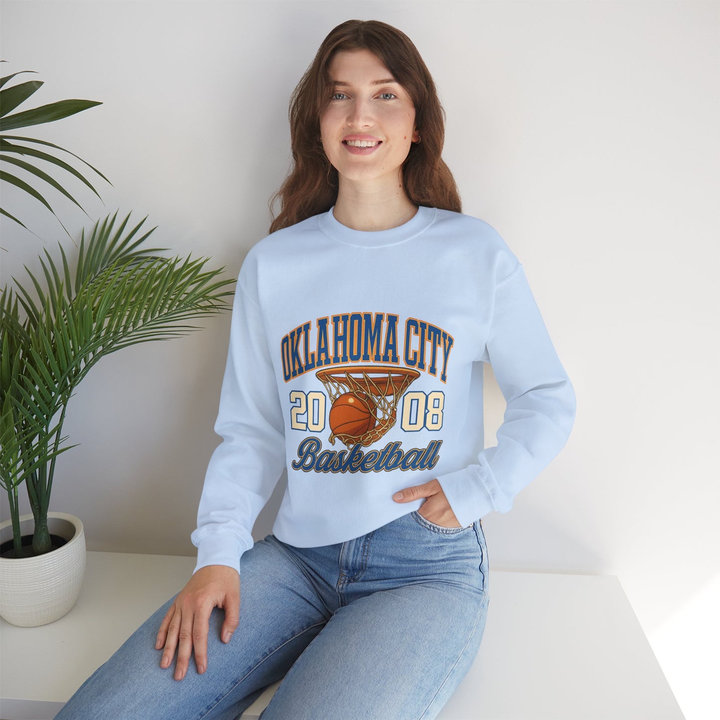 Oklahoma City Basketball Sweatshirt, Unisex Crewneck, Sports Fan Gift, Casual Wear, Basketball Apparel, Team Pride