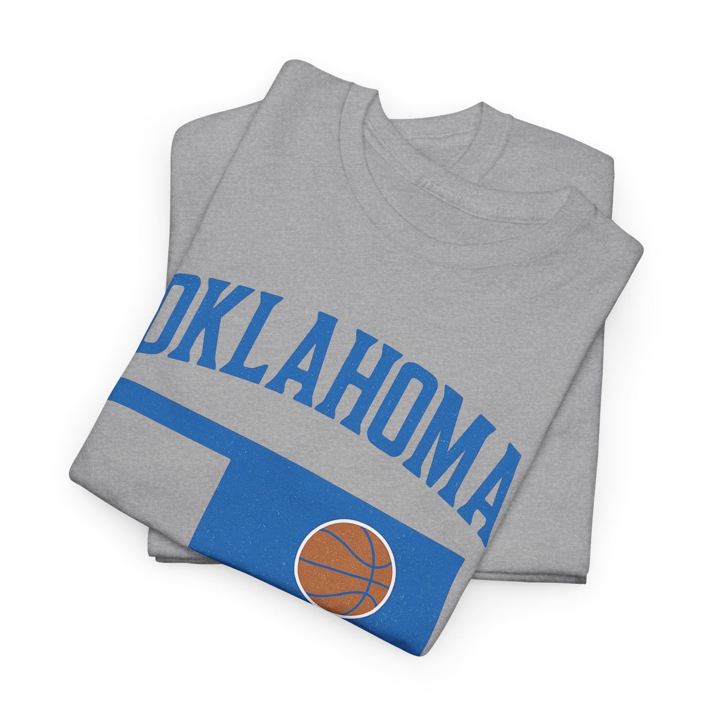 Oklahoma City Basketball Shirt | OKC Basketball Style Tee | Blue & Orange Oklahoma State T-Shir