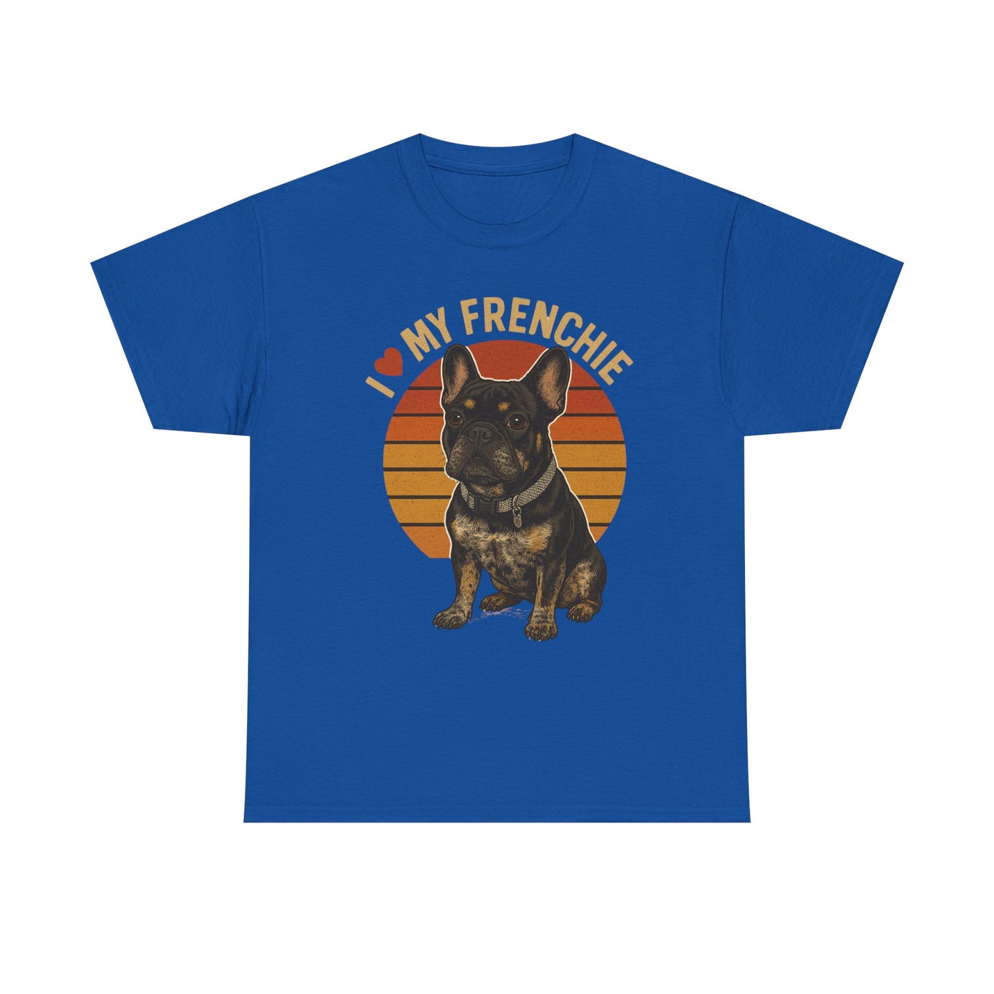 I Love My Frenchie T-Shirt | Retro French Bulldog Tee | Black & Tan Frenchie Gift | Vintage Dog Lover Shirt for Frenchie Moms & Dads