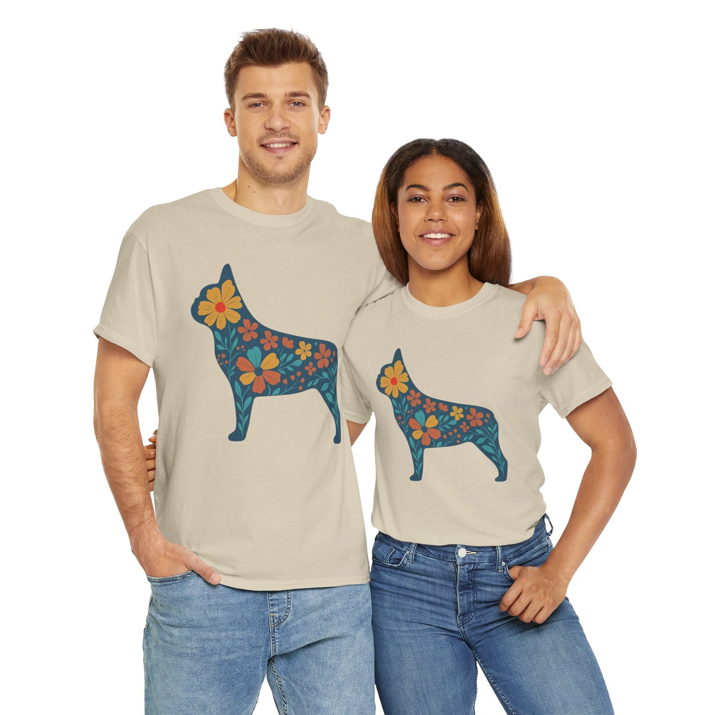 Floral Frenchie T-Shirt | Bright Flower French Bulldog Tee | Cute Dog Lover Shirt | Retro Pet Mom Gift | Boho Botanical Frenchie Graphic Tee