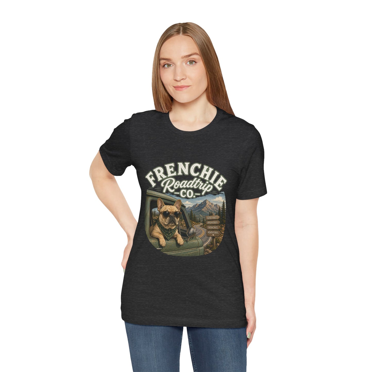 Frenchie Roadtrip Co Shirt, French Bulldog Road Trip Tee, Adventure Frenchie Shirt, Camping Dog Shirt, Travel Lover Gift, Vintage French Bulldog Tee, Outdoor Dog Apparel