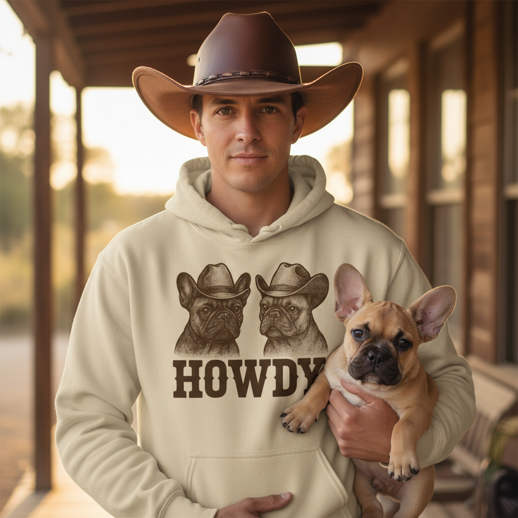 Howdy Western Frenchie Unisex Hoodie
