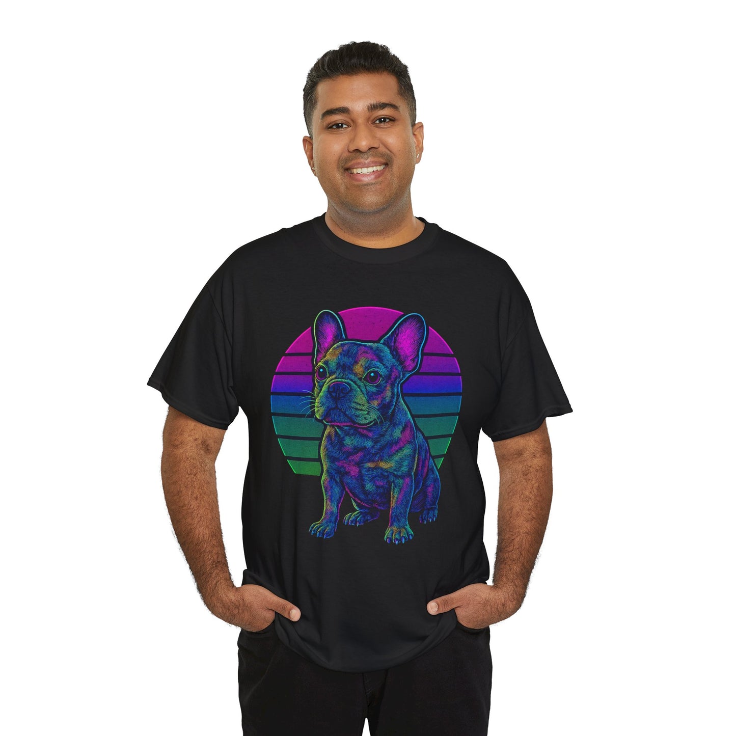 Neon French Bulldog T-Shirt | Retro 80s Frenchie Tee | Colorful Dog Lover Shirt | Electric Frenchie Gift for Men & Women
