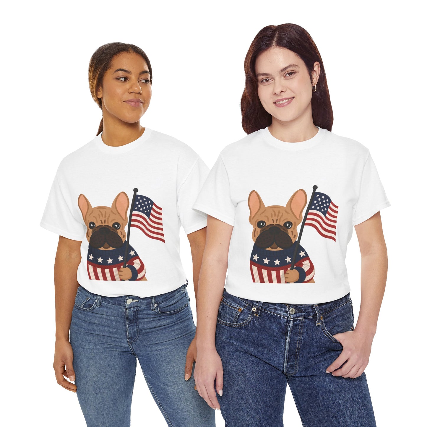 Patriotic French Bulldog Shirt, American Flag Frenchie Tee, Fourth of July Dog Lover Shirt, USA French Bulldog Gift, Patriotic Puppy Sweater Tee