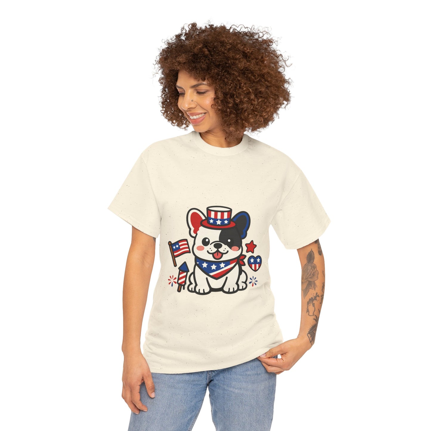 Cute Patriotic French Bulldog Shirt, Kawaii frenchie Fourth of July Tee, American Flag Puppy Shirt, USA Dog Lover Gift, Patriotic Frenchie