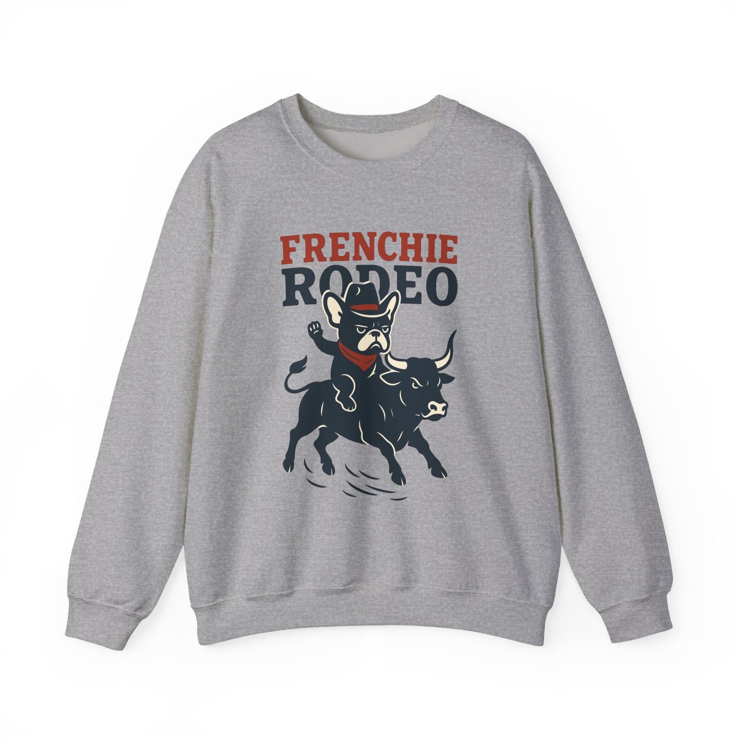 Frenchie Rodeo Sweatshirt – Cowboy French Bulldog Crewneck, Western Dog Lover Gift, Funny Rodeo Pullover for Pet Moms & Dads