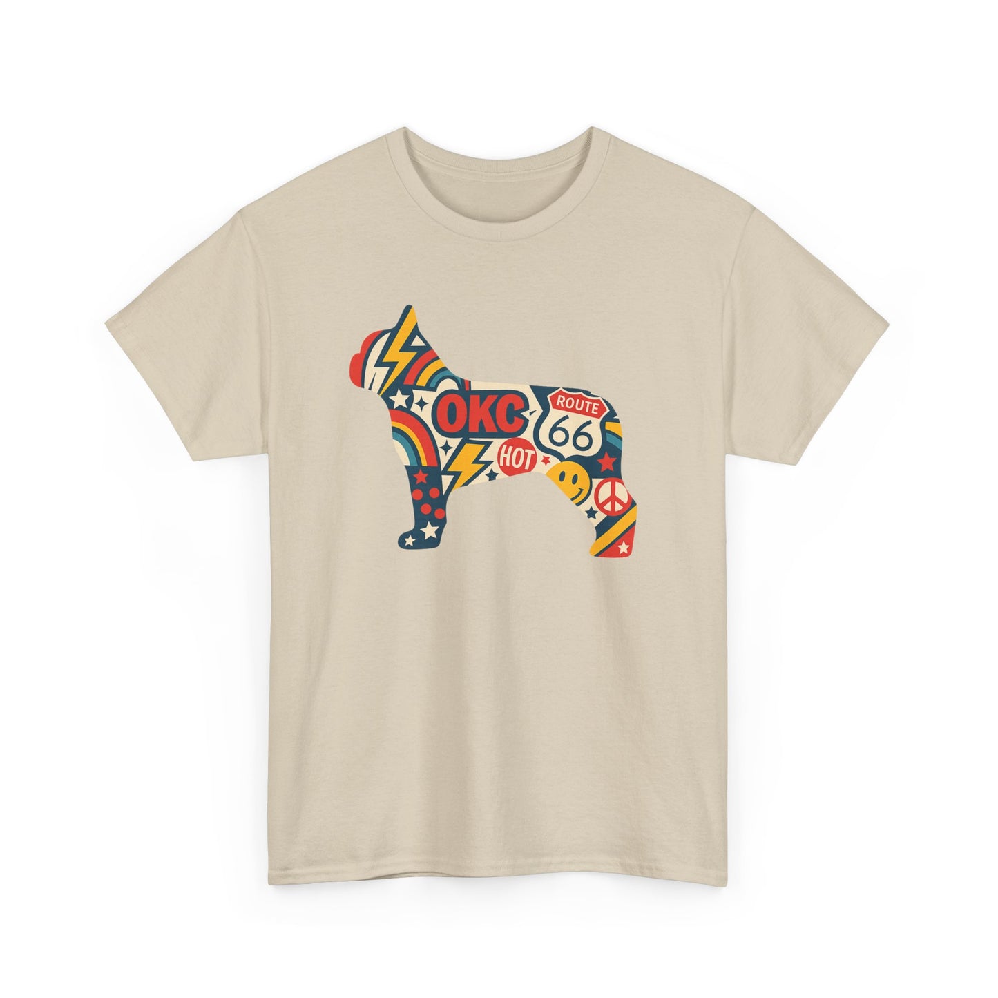 Oklahoma Route 66 French Bulldog T-Shirt | Retro OKC Frenchie Tee | Vintage Route 66 Dog Lover Shirt | Oklahoma Pride Gift for Frenchie Fans