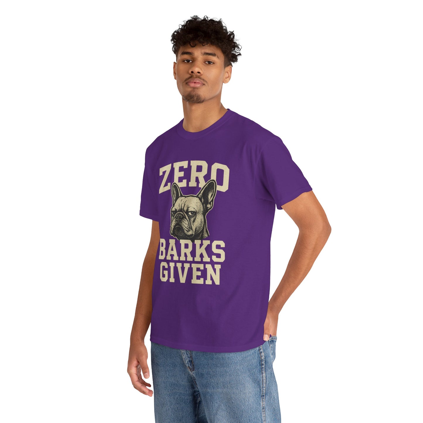 Zero Barks Given Frenchie T-Shirt – Funny French Bulldog Tee, Grumpy Dog Humor Shirt, Frenchie Lover Gift, Dog Mom Graphic Tee, Vintage Style Dog Shirt