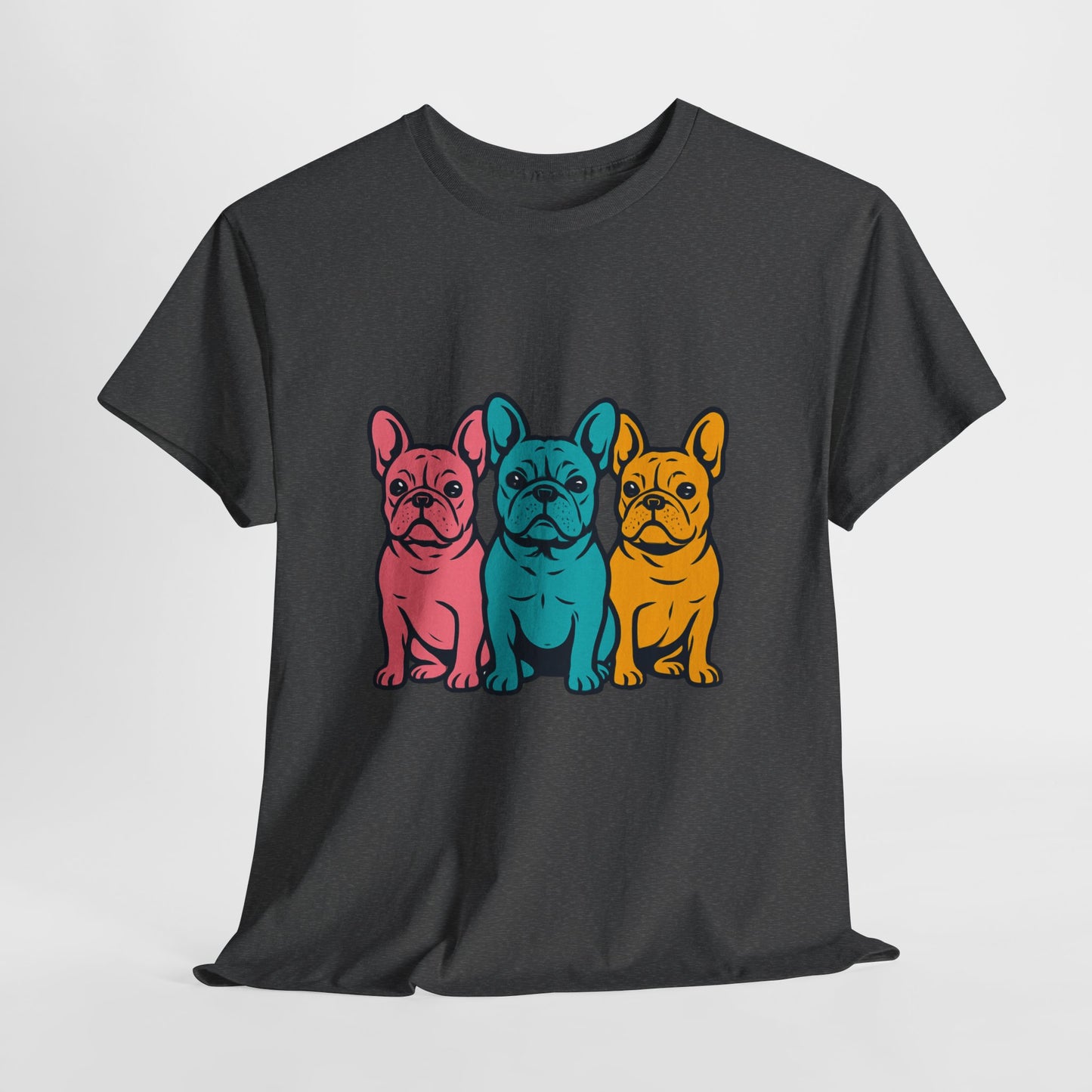 Pop Art French Bulldog T-Shirt | Colorful Frenchie Graphic Tee | Retro Dog Lover Shirt | Bright 80s Style Pet Gift | Fun Unisex Dog Mom Shirt