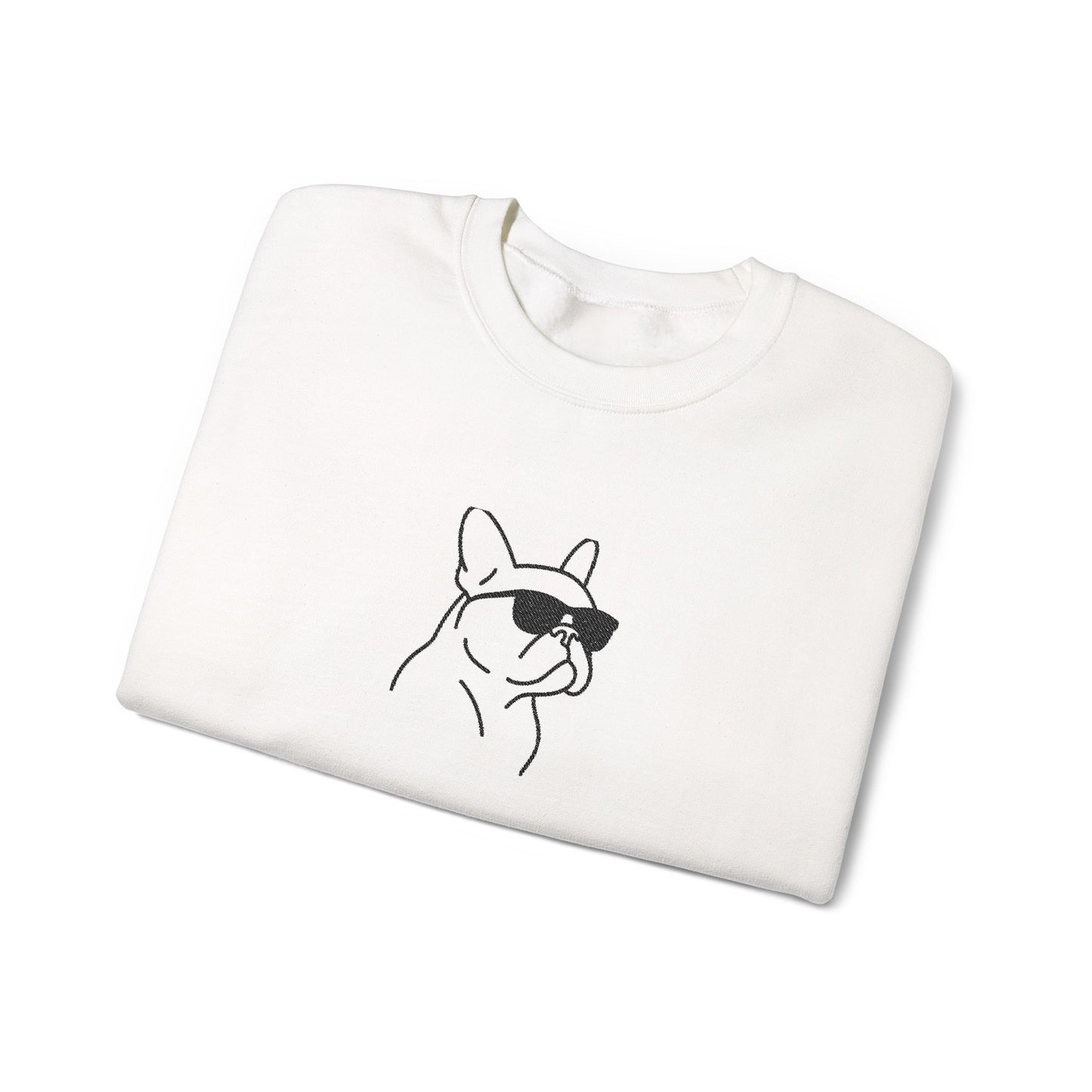 Frenchie in Shades Sweatshirt | Hot Pink French Bulldog Crewneck | Minimal Line Art Dog Lover Gift | Cute Cozy Frenchie Pullover