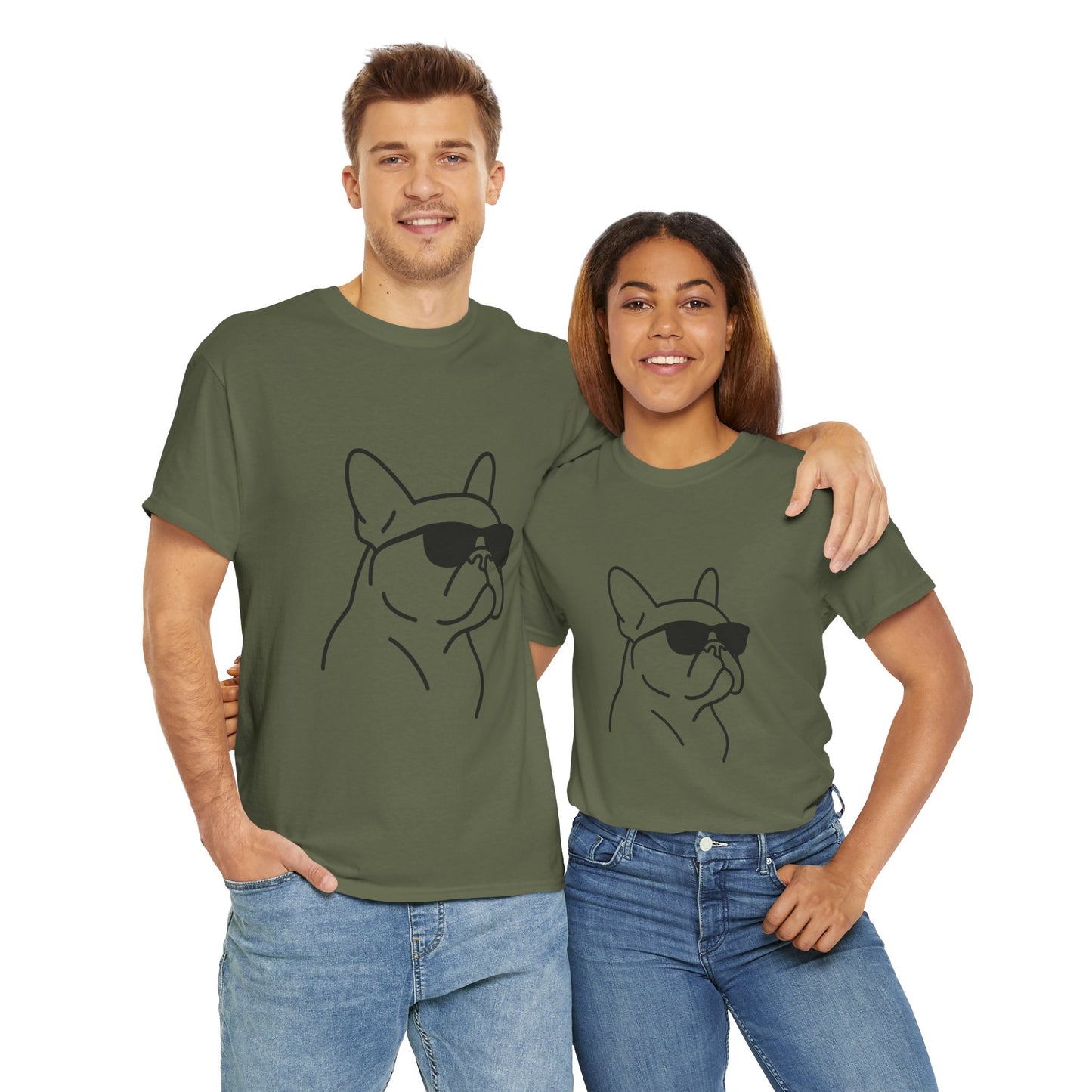 Cool Frenchie Line Art T-Shirt | Minimalist French Bulldog Tee | Dog Lover Gift | Frenchie Mom Shirt | Cute Pet Outline Graphic Tee