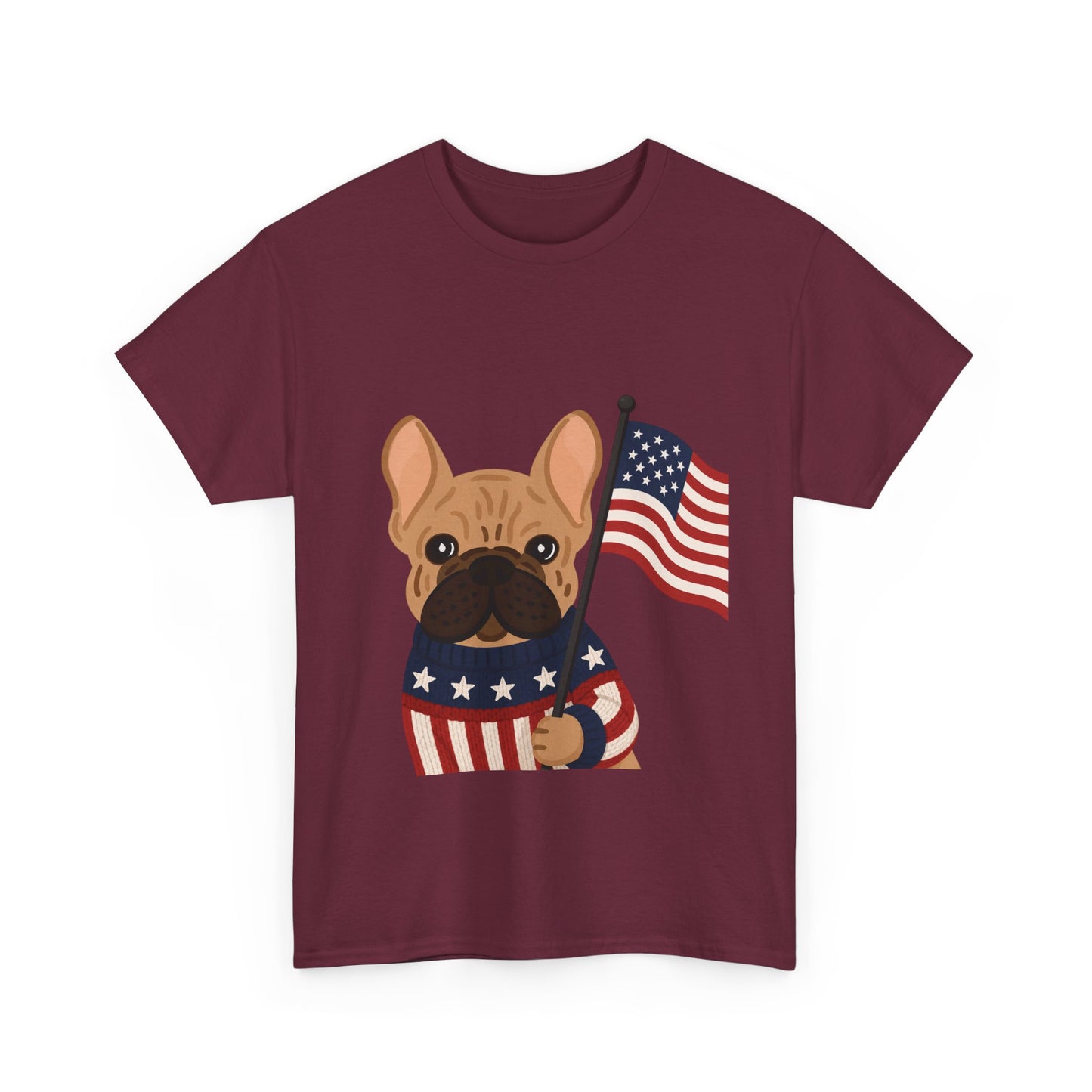 Patriotic French Bulldog Shirt, American Flag Frenchie Tee, Fourth of July Dog Lover Shirt, USA French Bulldog Gift, Patriotic Puppy Sweater Tee