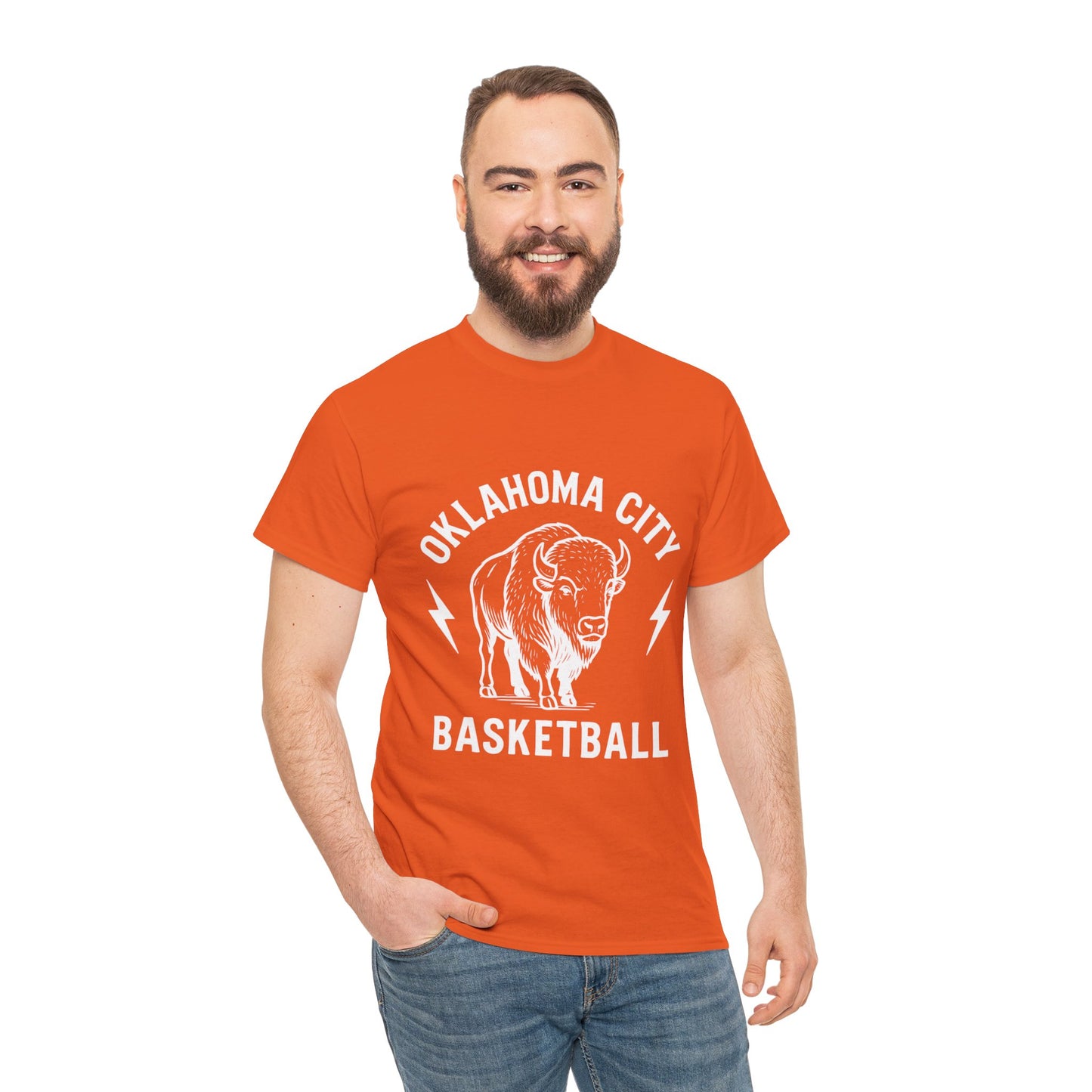 Oklahoma City Bison Basketball Shirt • OKC Hoops Tee • Retro Thunder Spirit T-Shirt • Western Bison Basketball Fan Shirt
