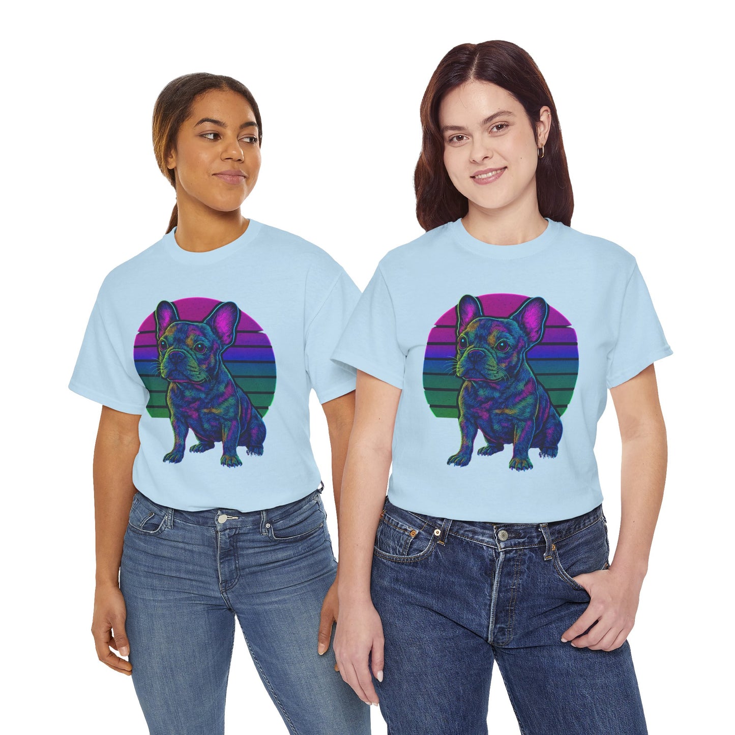 Neon French Bulldog T-Shirt | Retro 80s Frenchie Tee | Colorful Dog Lover Shirt | Electric Frenchie Gift for Men & Women
