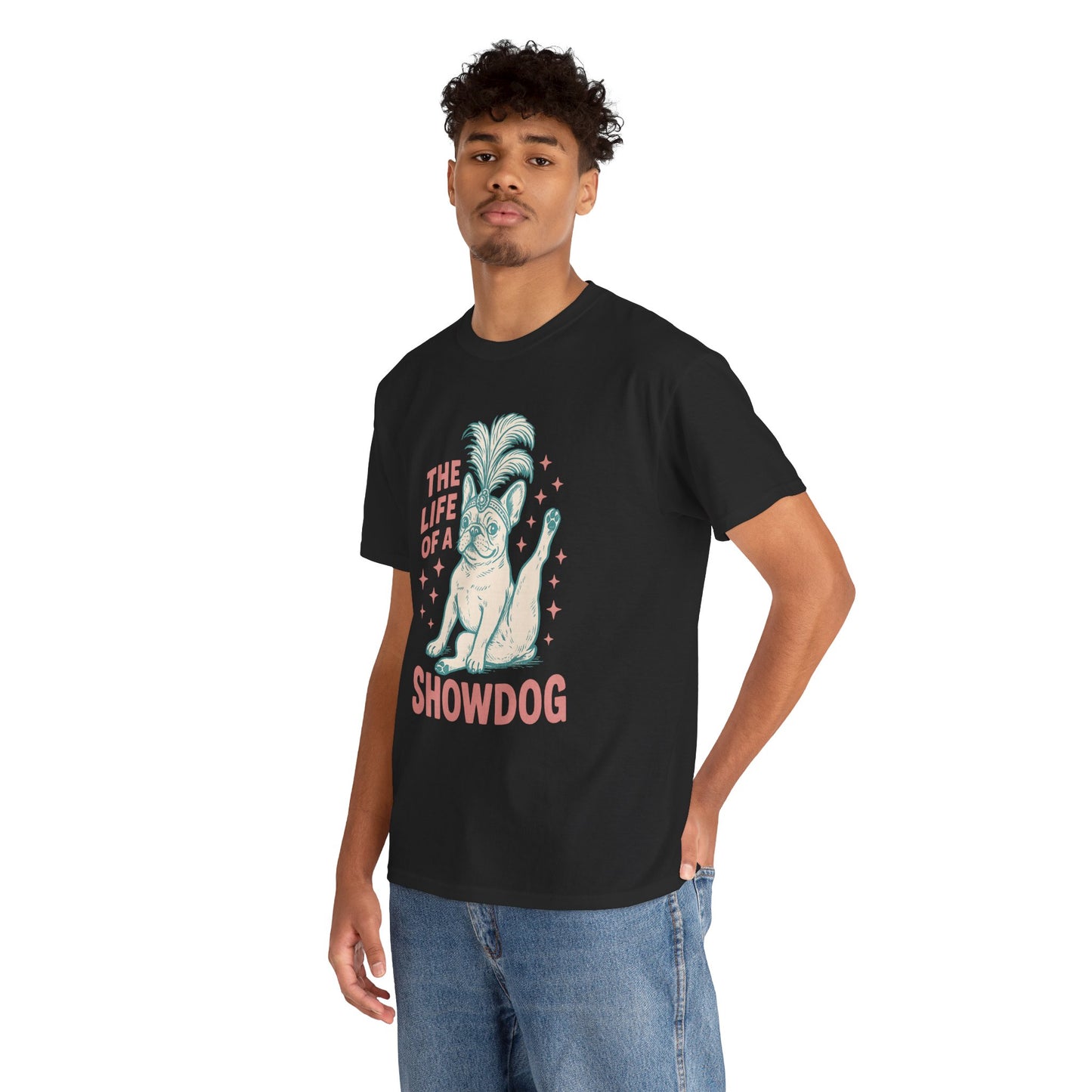 The Life of a Showdog Frenchie T-Shirt – Funny Retro French Bulldog Tee, Vintage Dog Lover Shirt, Cute Pet Parent Gift