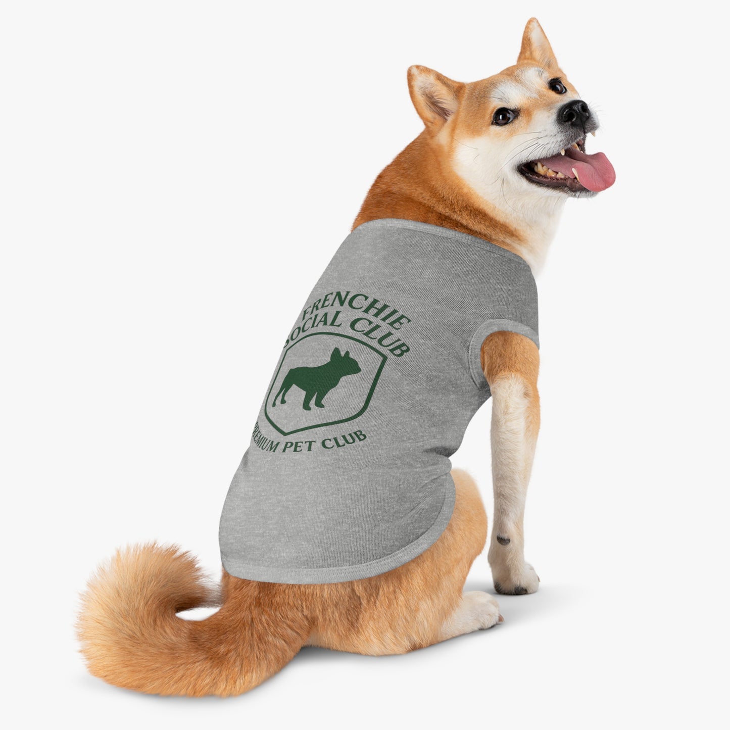 Frenchie Social Club Pet Tank Top, Cute Dog Apparel, French Bulldog Shirt, Pet Fashion, Summer Dog Outfit