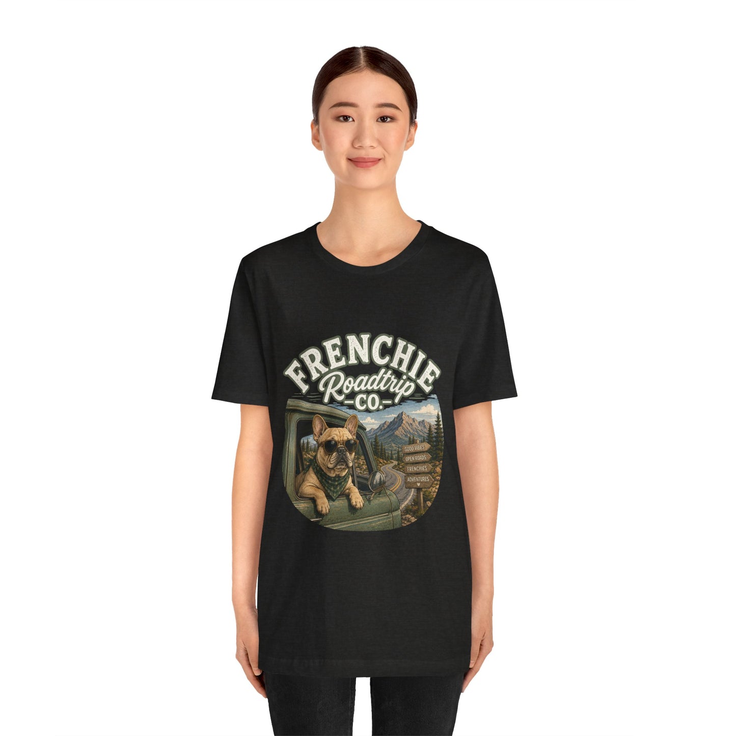 Frenchie Roadtrip Co Shirt, French Bulldog Road Trip Tee, Adventure Frenchie Shirt, Camping Dog Shirt, Travel Lover Gift, Vintage French Bulldog Tee, Outdoor Dog Apparel