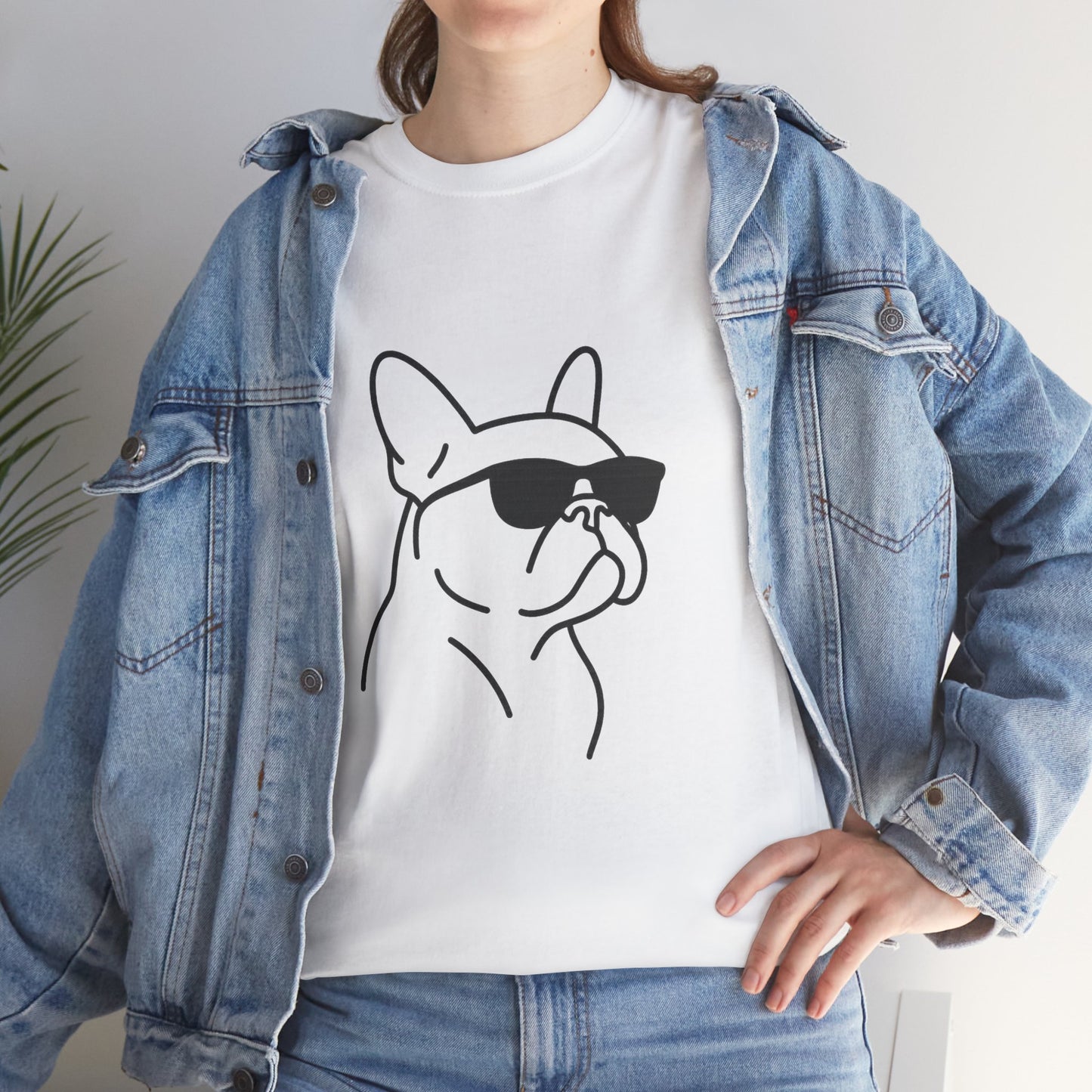 Cool Frenchie Line Art T-Shirt | Minimalist French Bulldog Tee | Dog Lover Gift | Frenchie Mom Shirt | Cute Pet Outline Graphic Tee